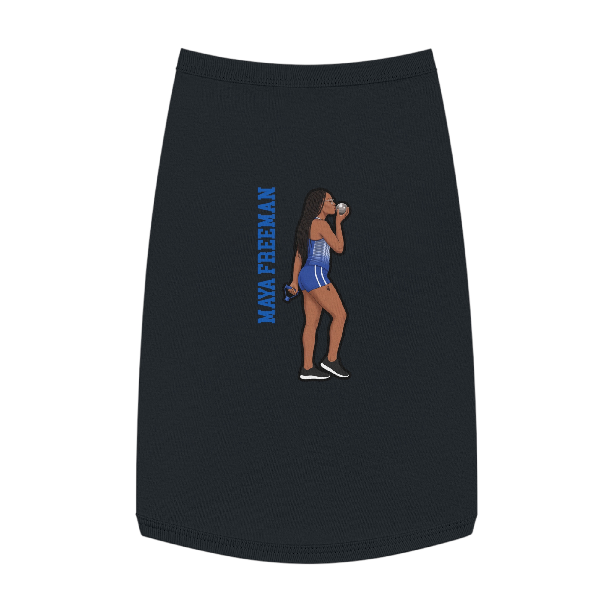 Pet Tank Top — character_name_vertical in Black
