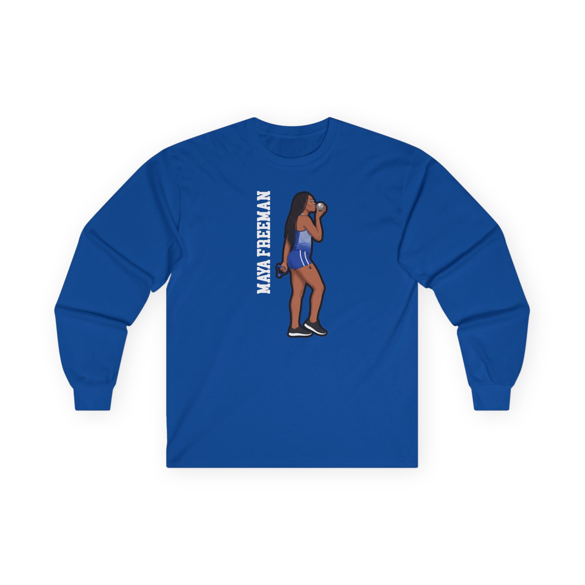 Long Sleeve Tee — character_name_vertical in Royal