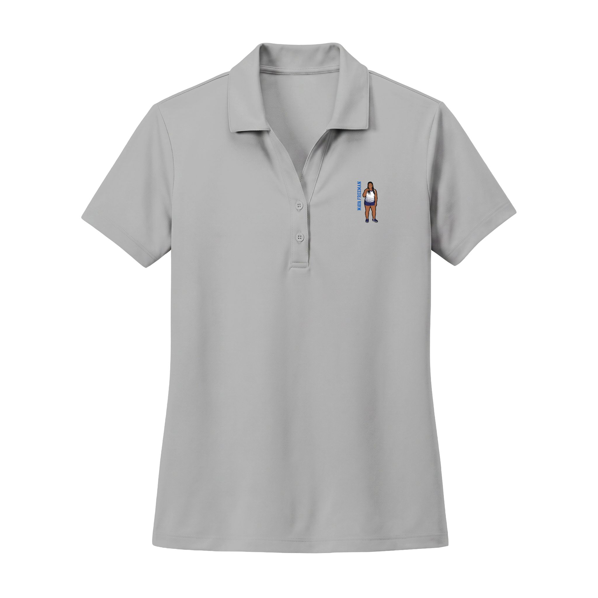 Women's Polo — character_name_vertical in Silver