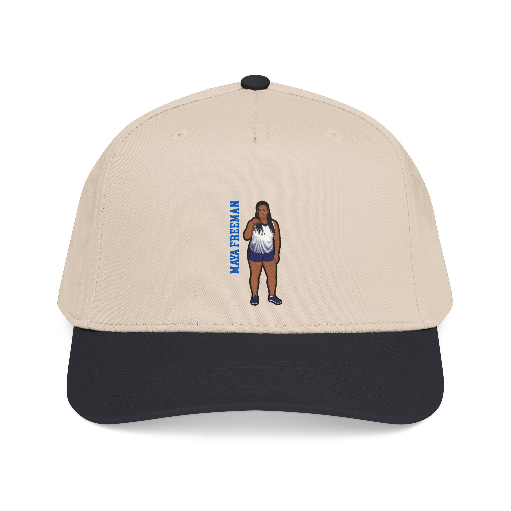 Baseball Cap — character_name_vertical in Black / Natural