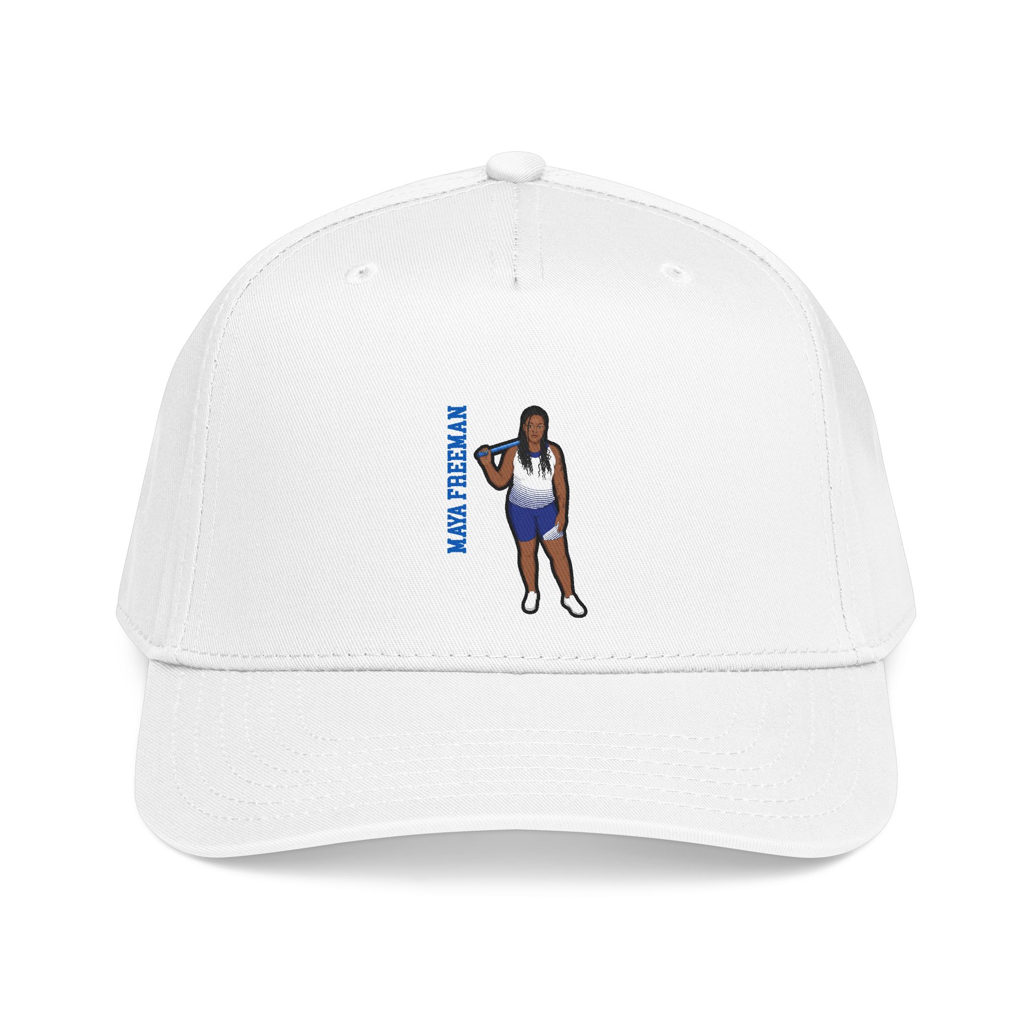 Baseball Cap — character_name_vertical in White