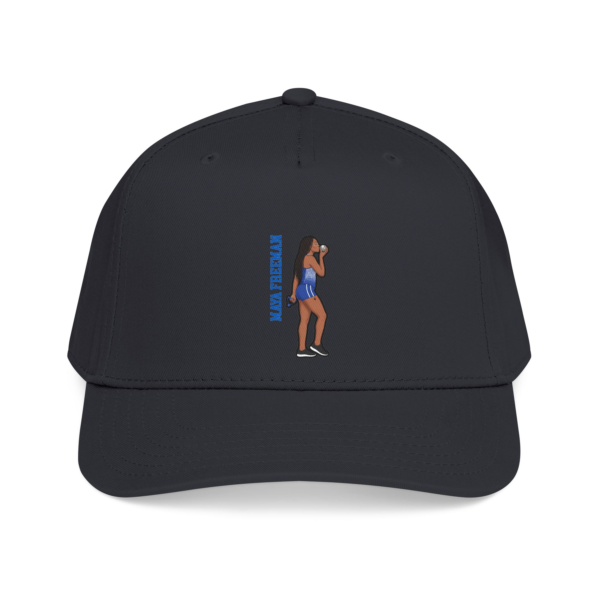 Baseball Cap — character_name_vertical in Black