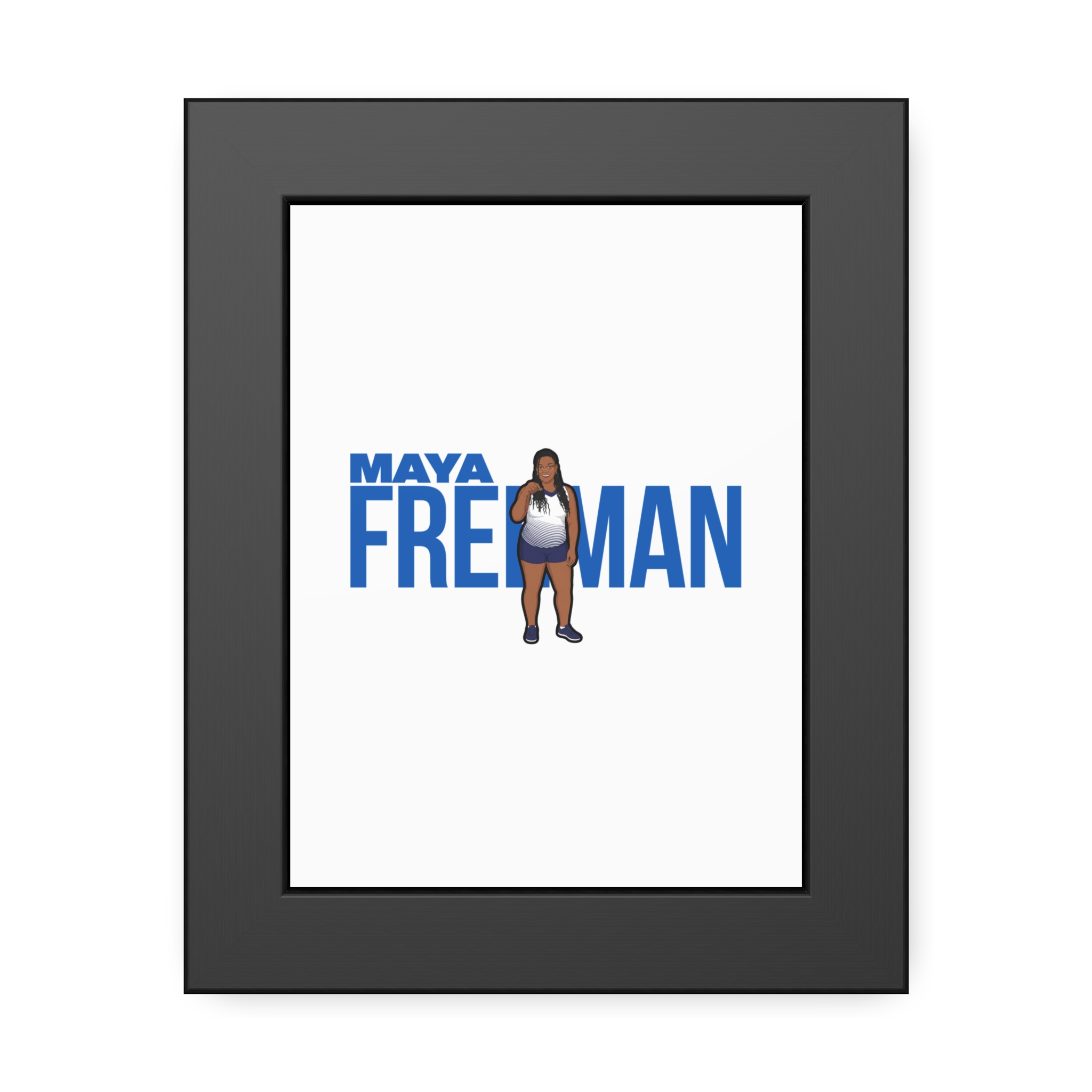 Framed Poster — character_player_name in Black