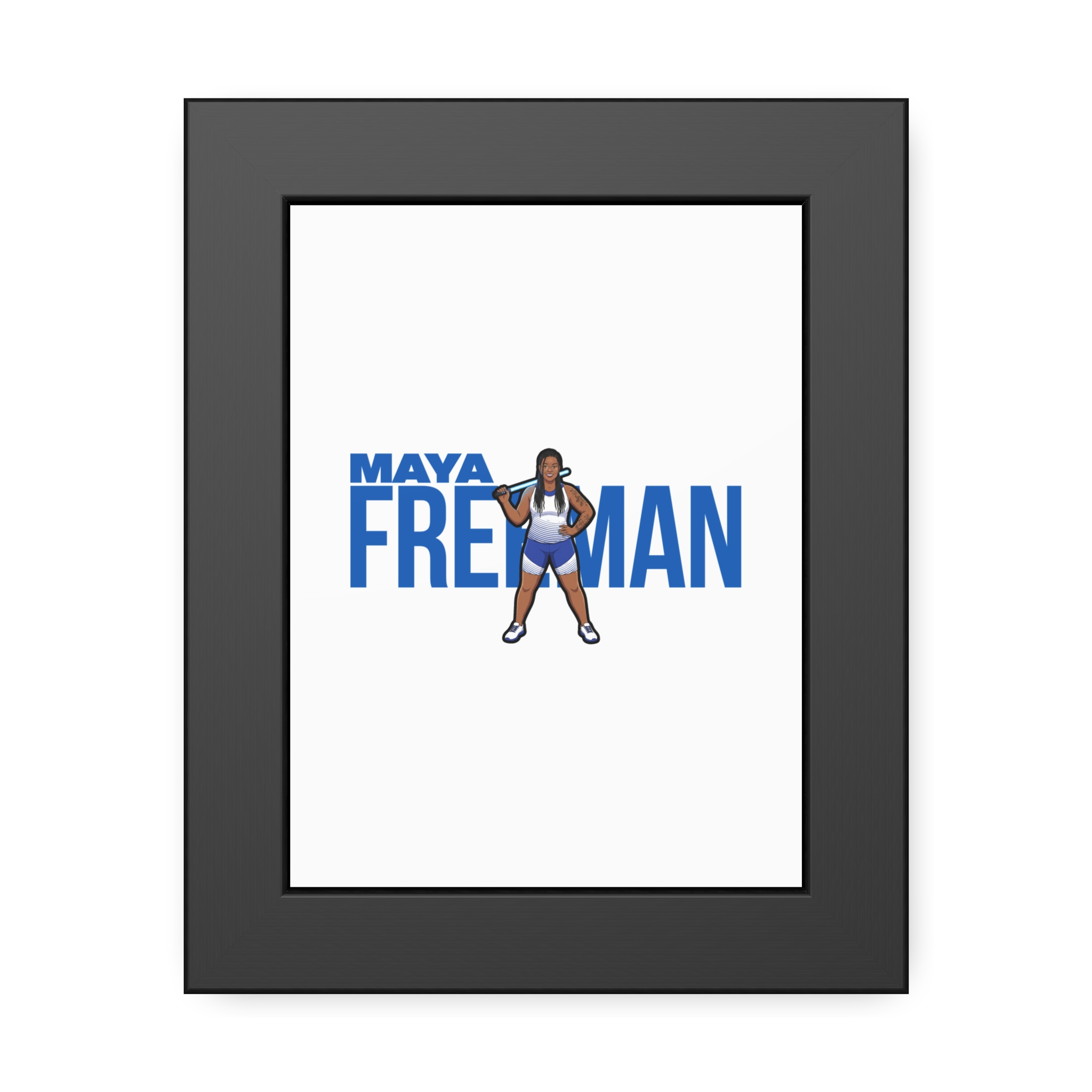 Framed Poster — character_player_name in Black