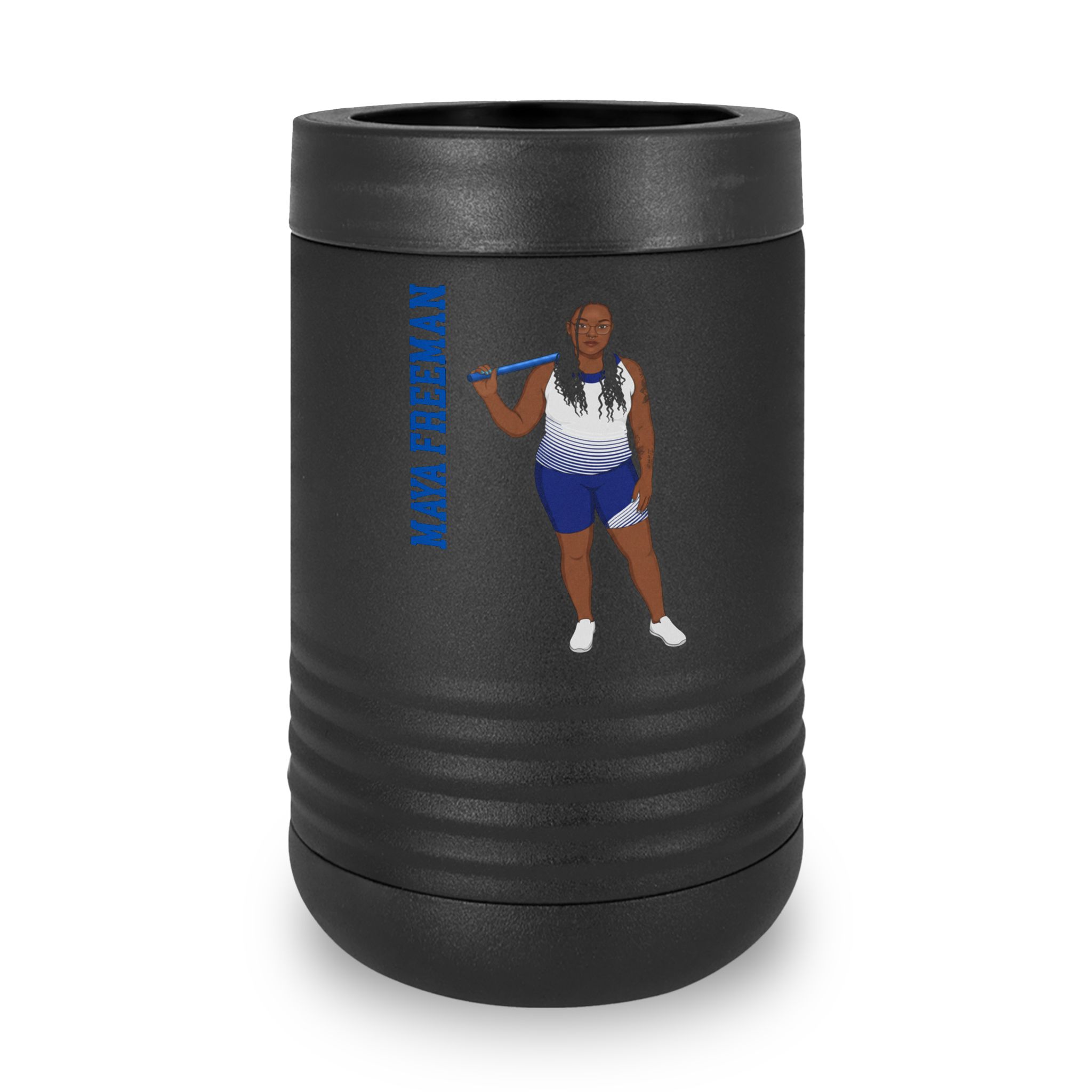 Stainless Can Cooler — character_name_vertical in Black