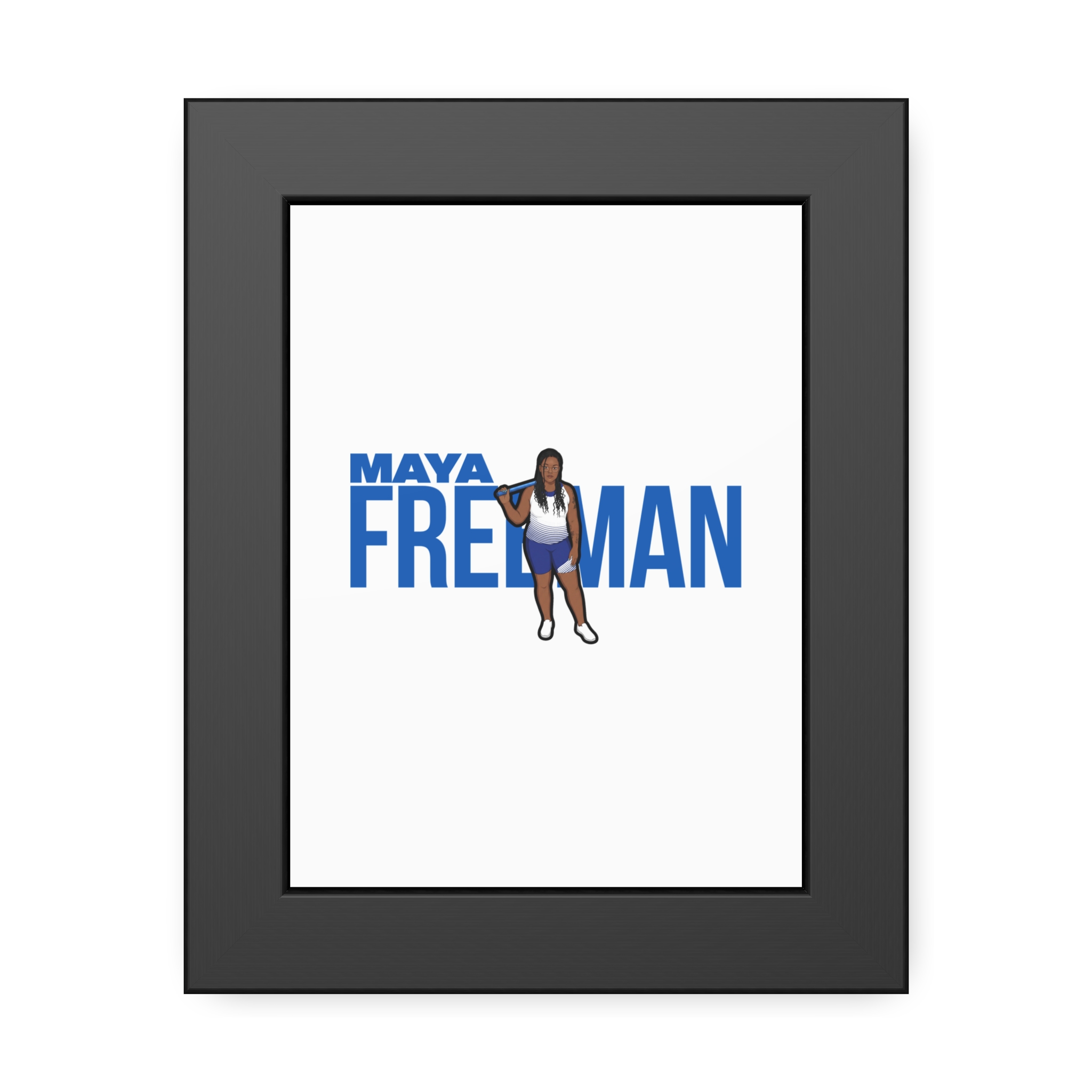 Framed Poster — character_player_name in Black