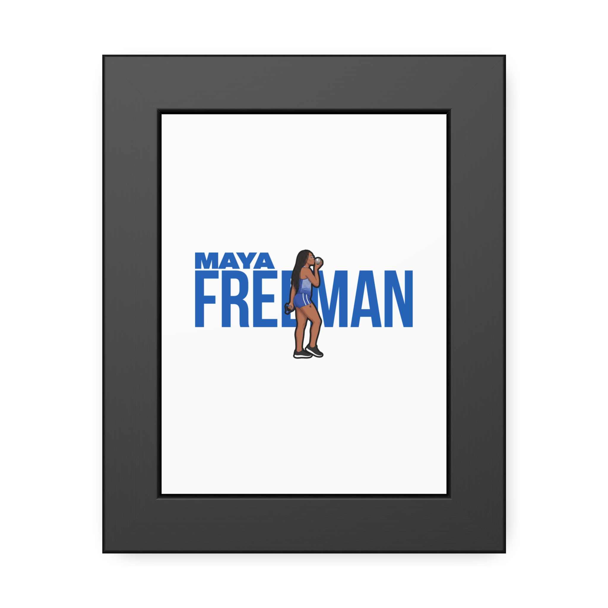 Framed Poster — character_player_name in Black