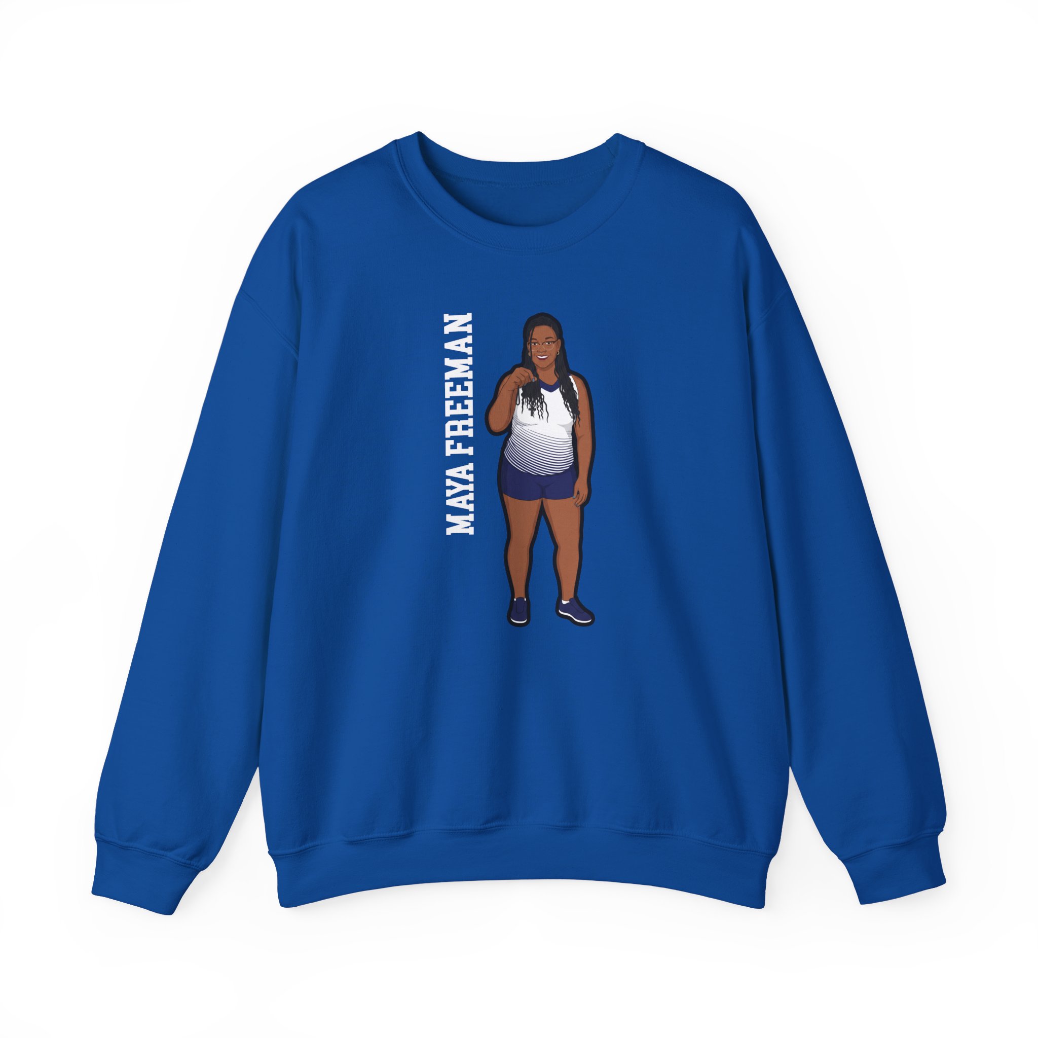 Crewneck Sweatshirt — character_name_vertical in Royal