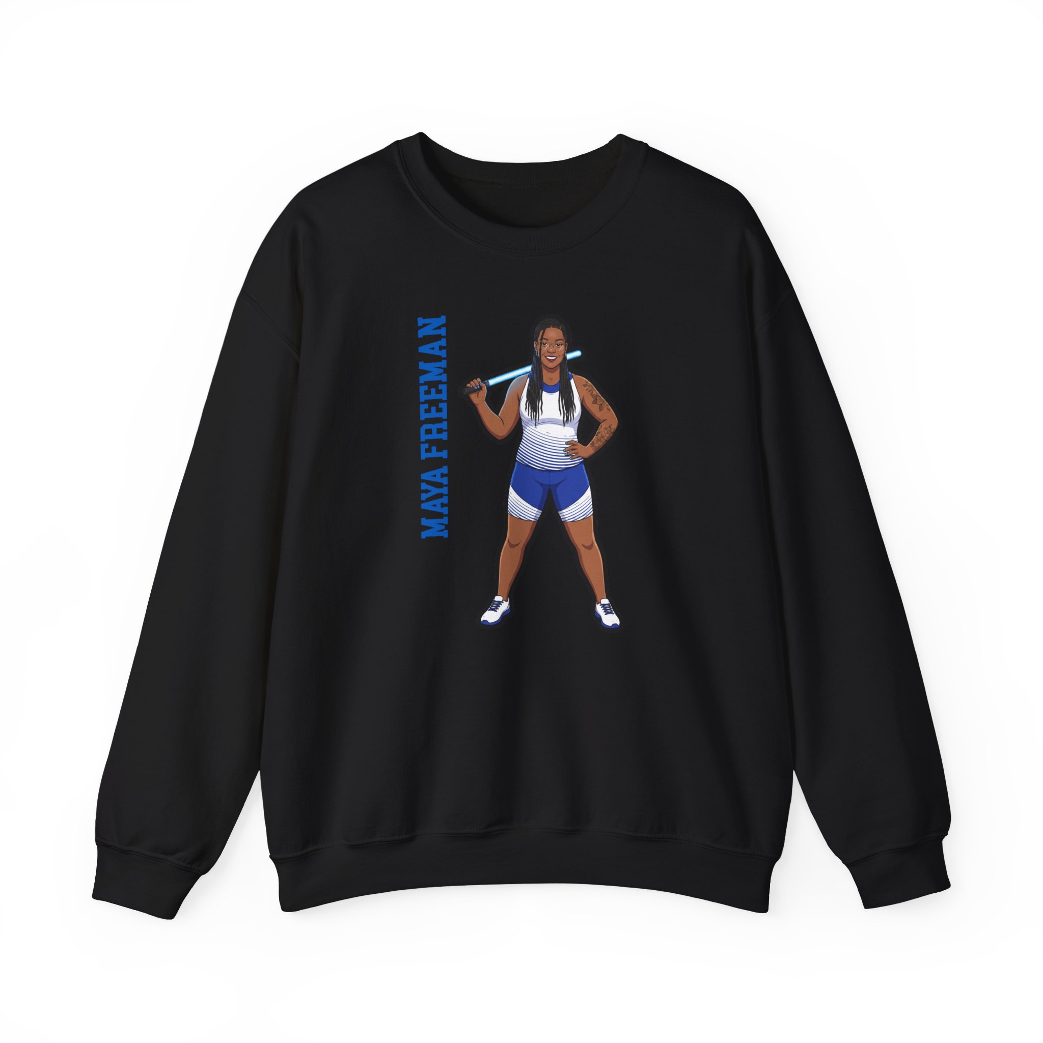 Crewneck Sweatshirt — character_name_vertical in Black