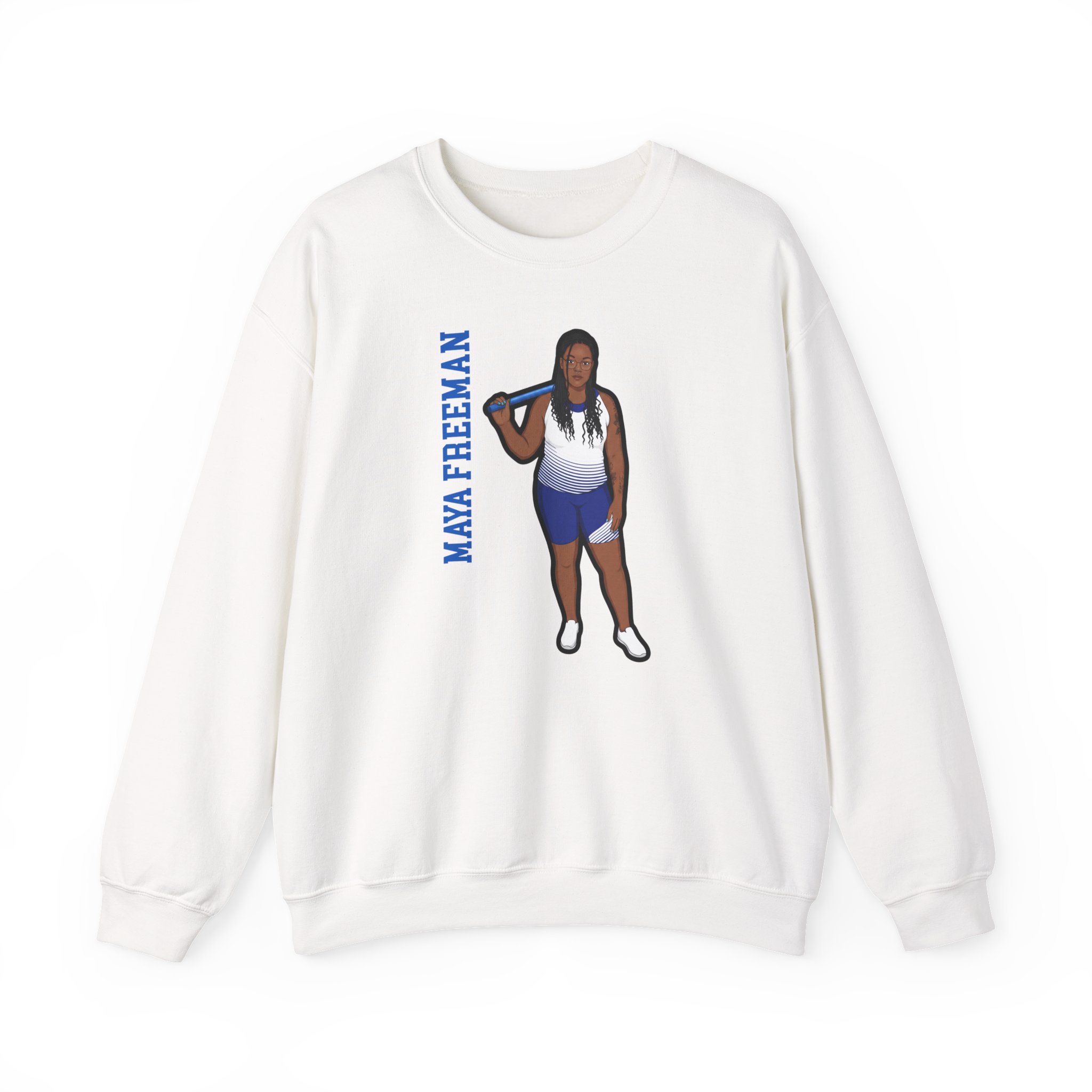 Crewneck Sweatshirt — character_name_vertical in White