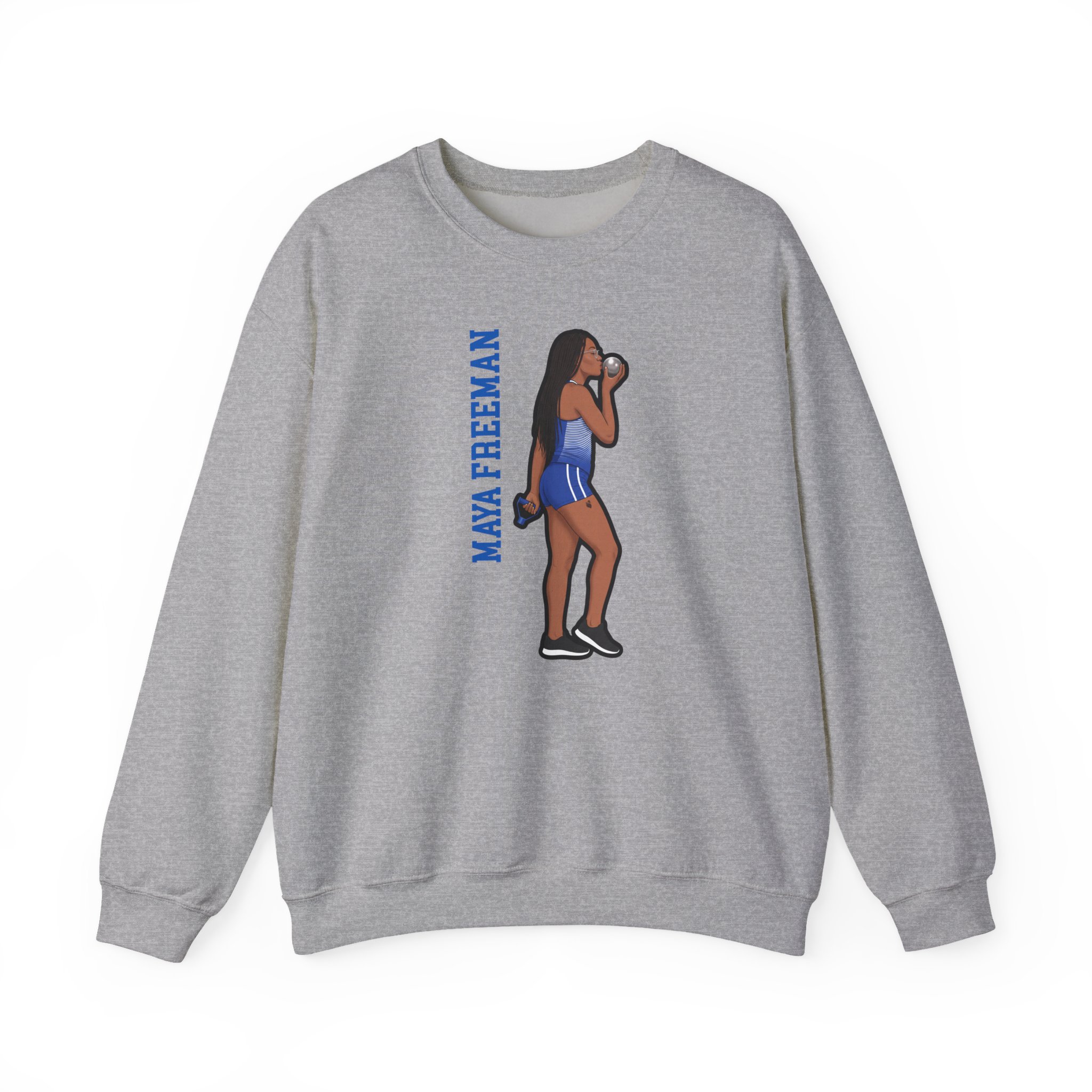 Crewneck Sweatshirt — character_name_vertical in Grey