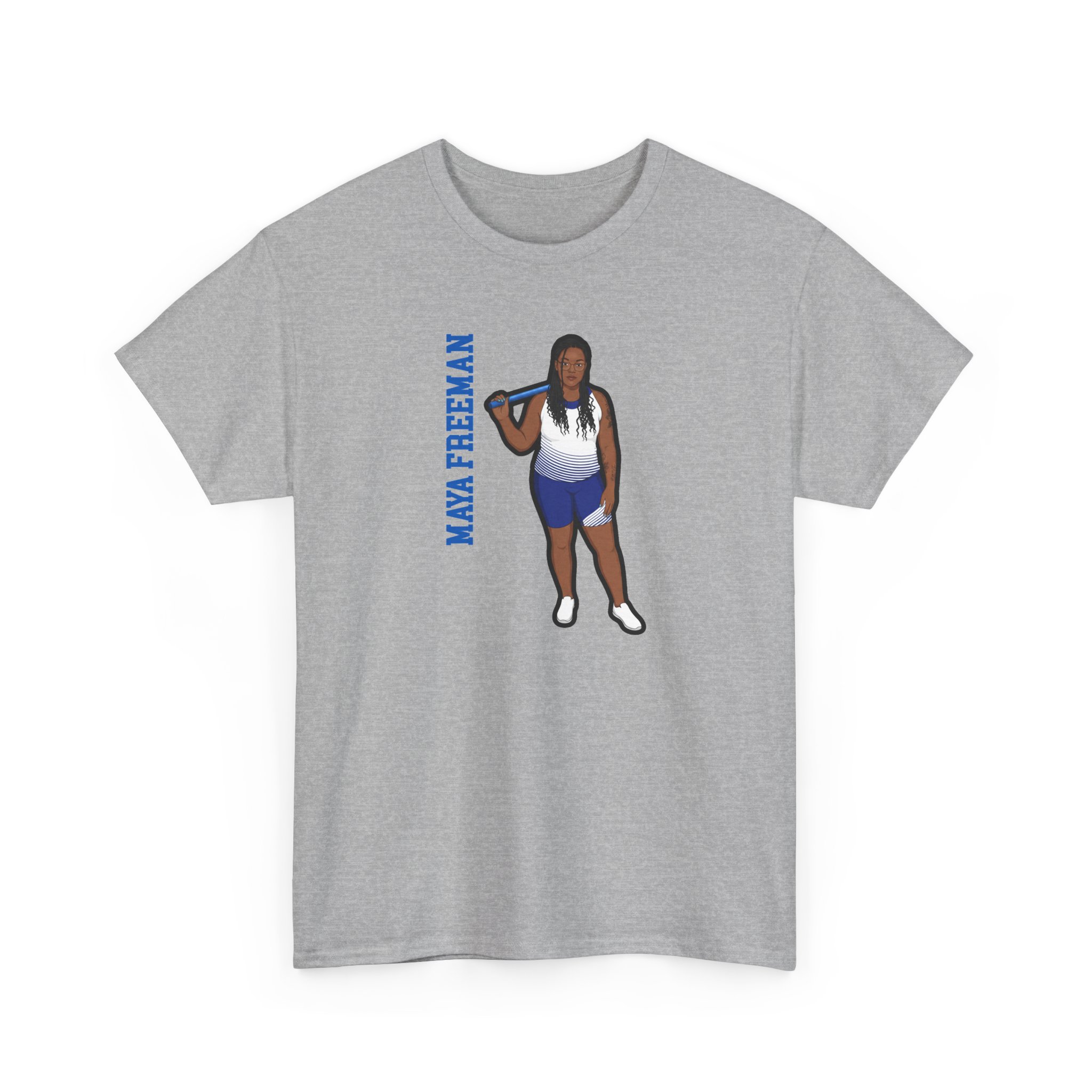 Tee — character_name_vertical in Grey