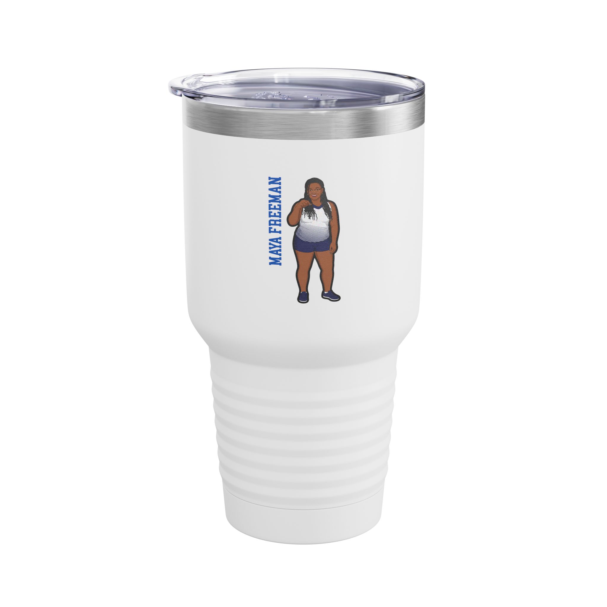30oz Tumbler — character_name_vertical in White