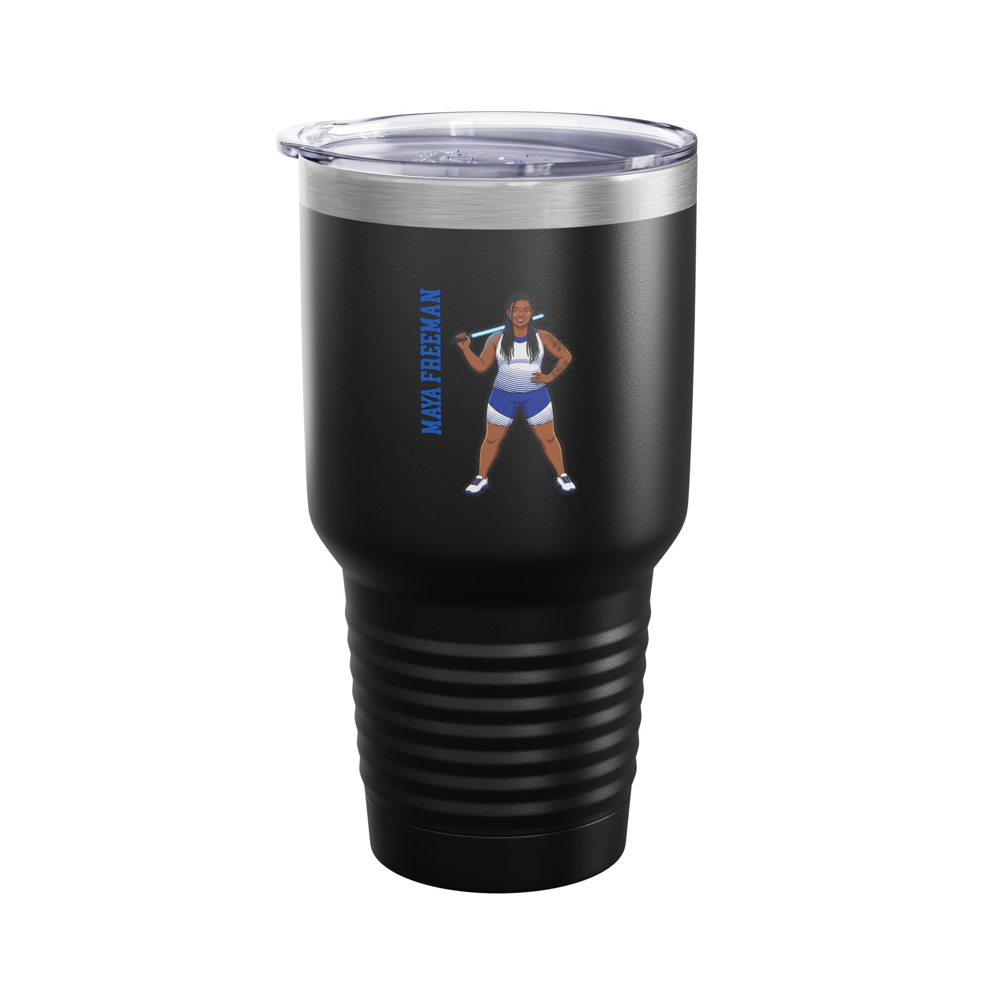 30oz Tumbler — character_name_vertical in Black