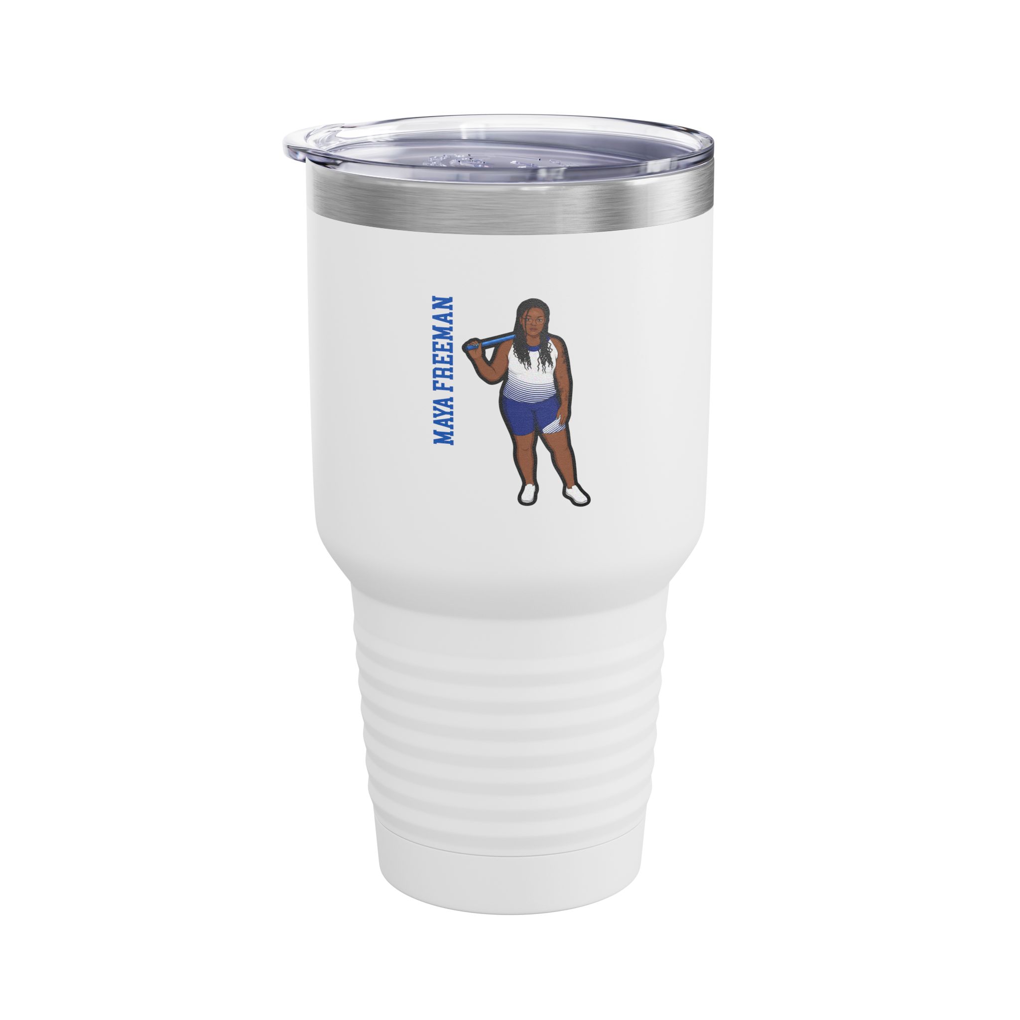 30oz Tumbler — character_name_vertical in White