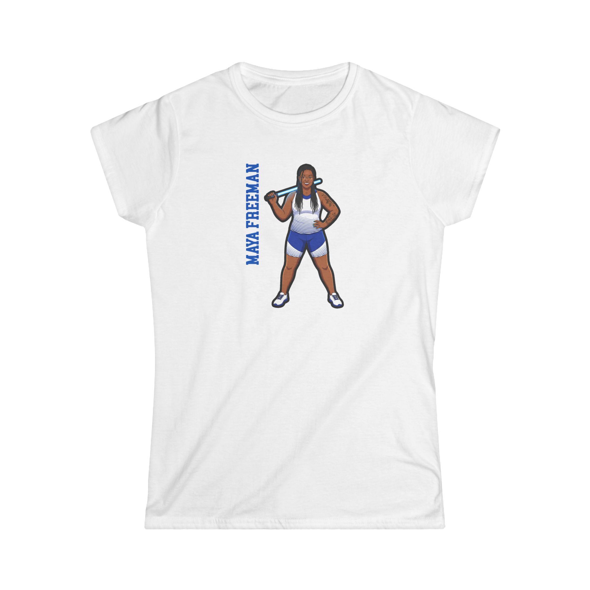 Women's Softstyle Tee — character_name_vertical in White