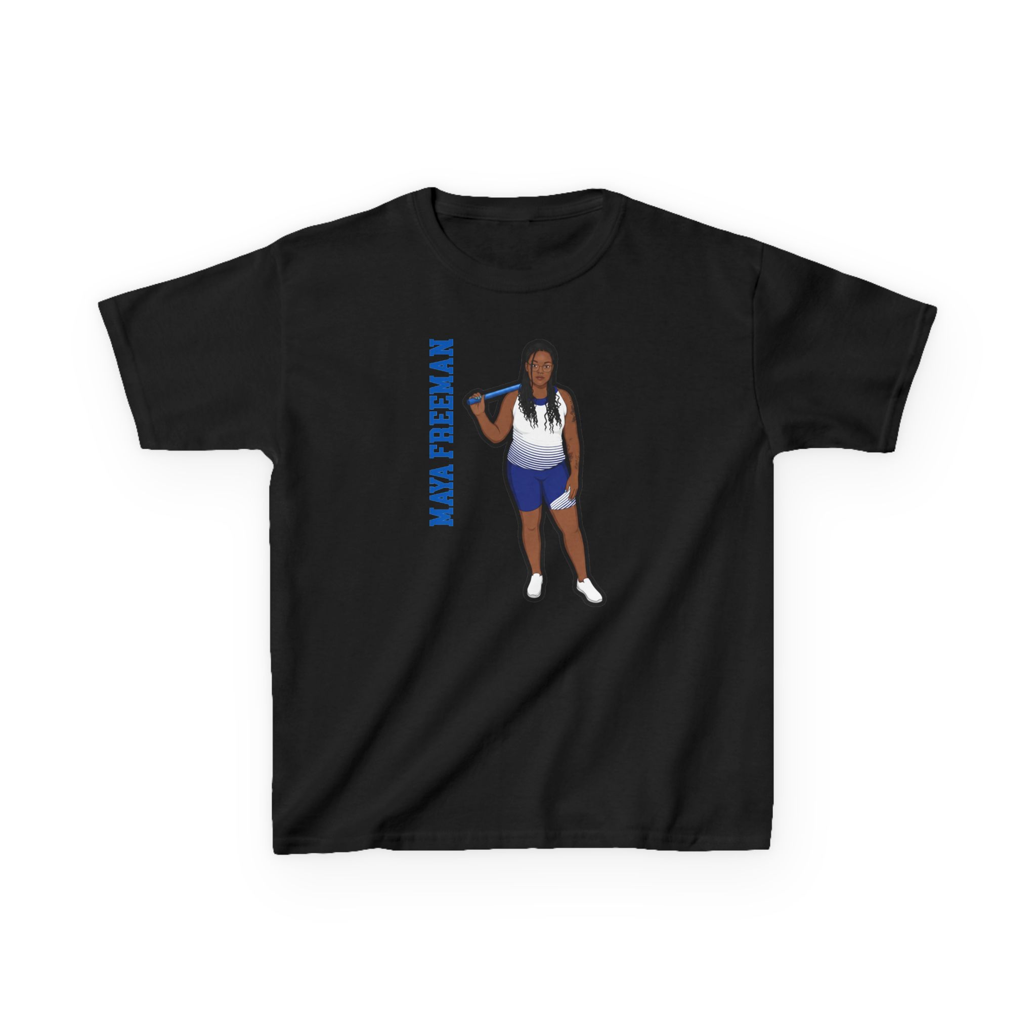 Youth Tee — character_name_vertical in Black