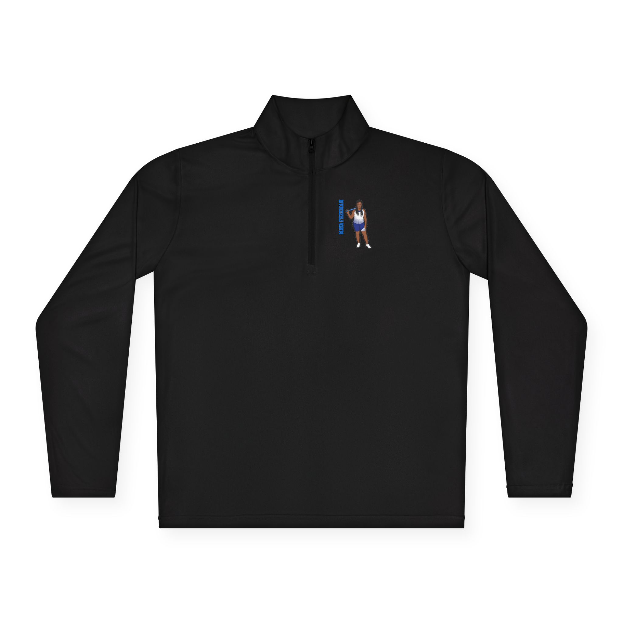 Q-Zip Pullover — character_name_vertical in Black