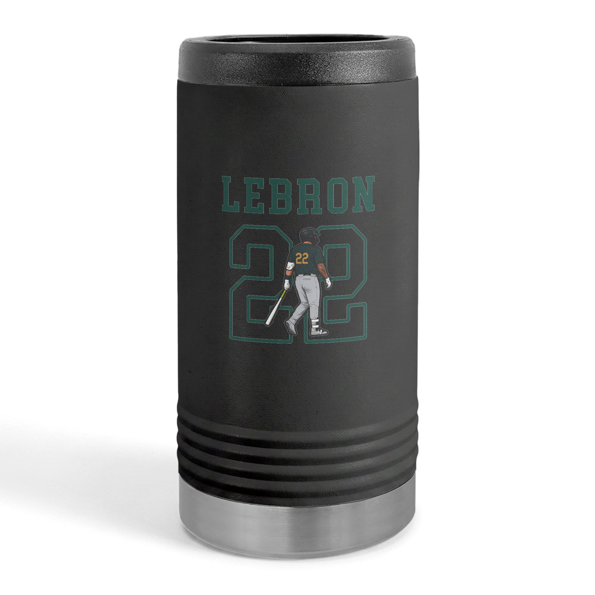 Slim Stainless Can Cooler — character_shirsey in Black