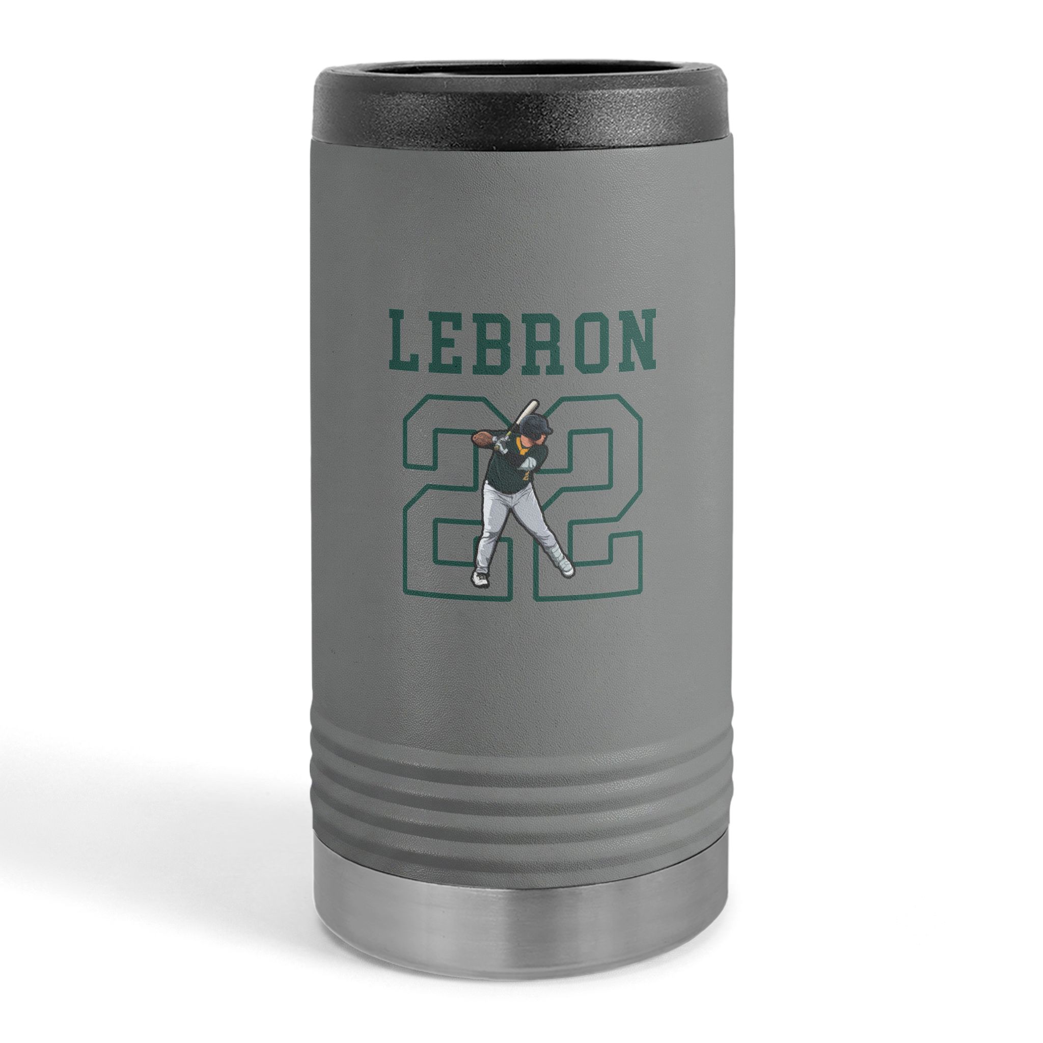Slim Stainless Can Cooler — character_shirsey in Grey
