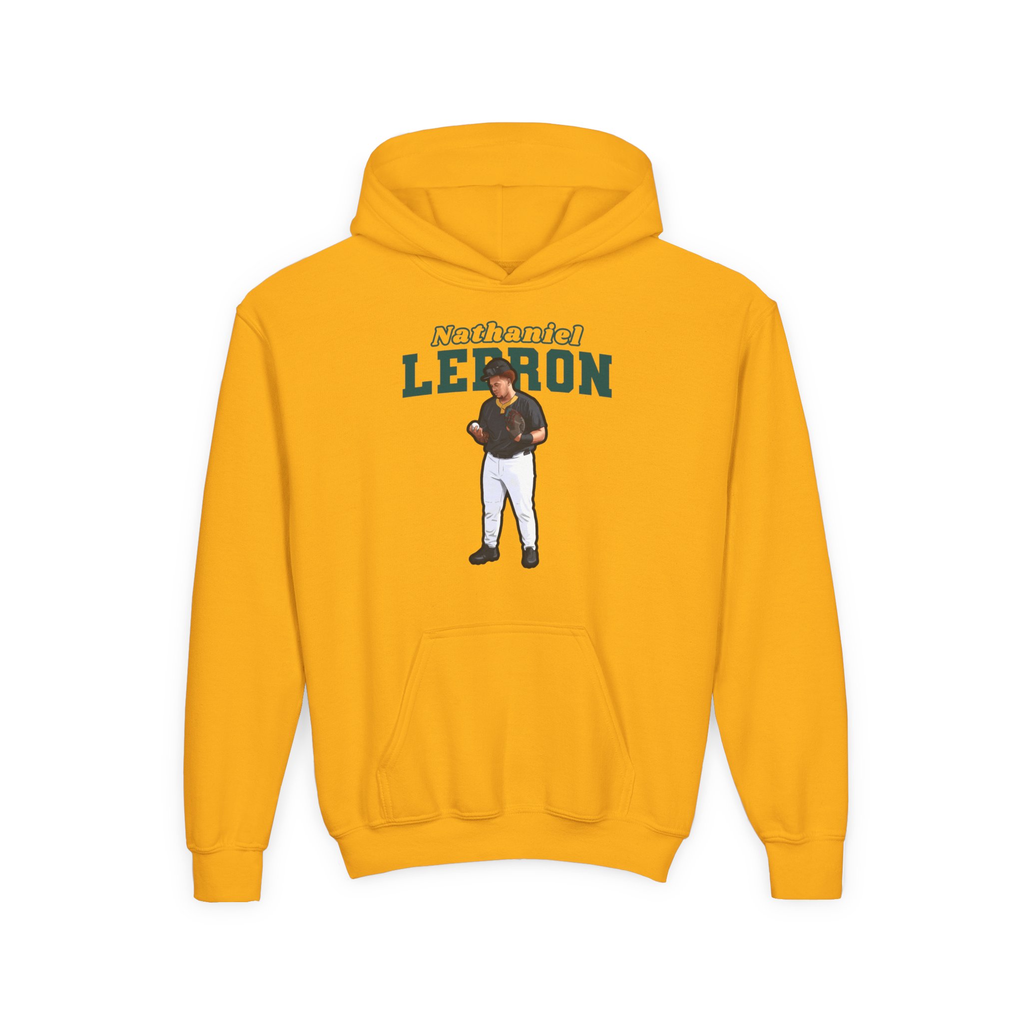 Youth Hoodie — character_name_arch in Gold