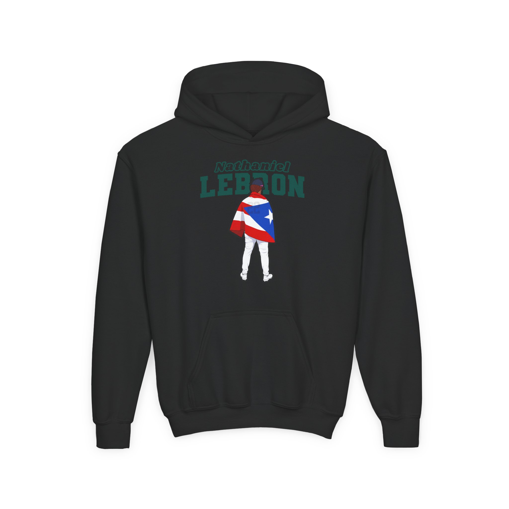 Youth Hoodie — character_name_arch in Black