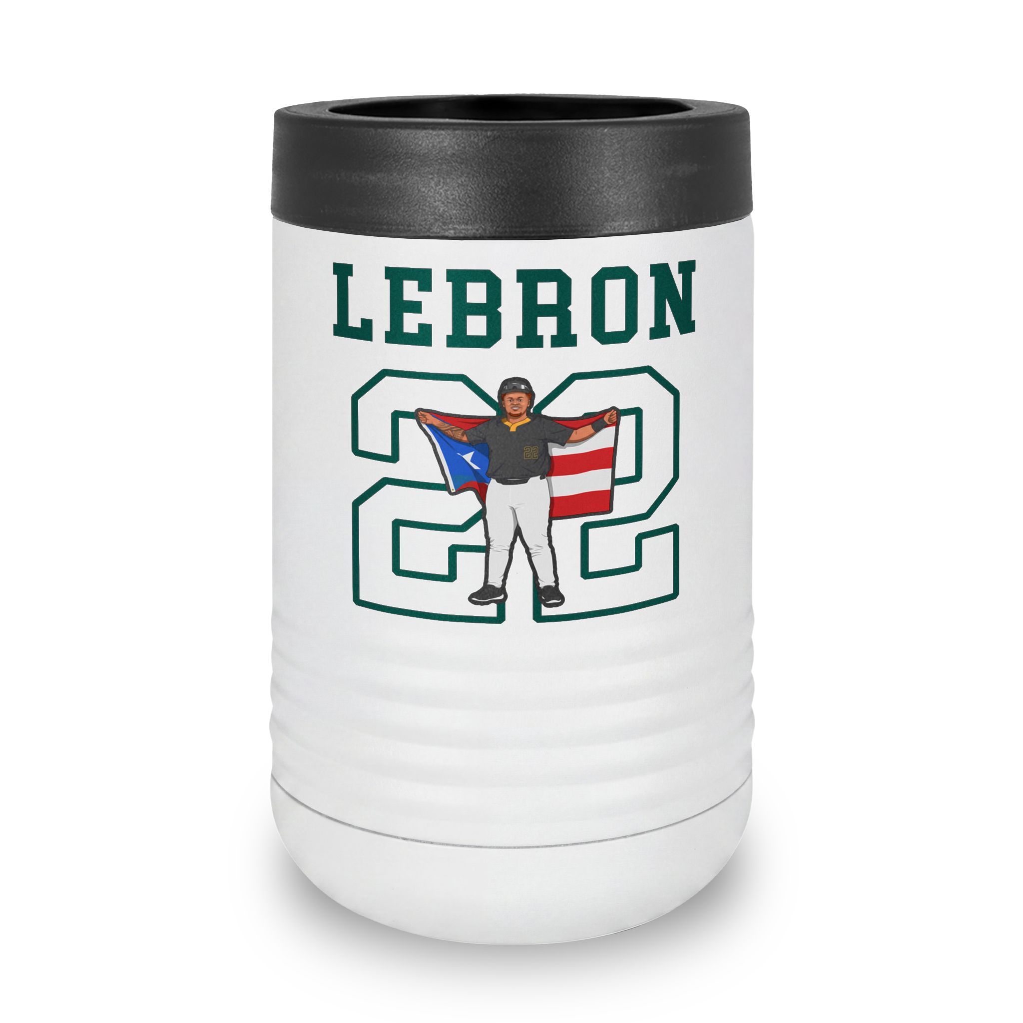Stainless Can Cooler — character_shirsey in White