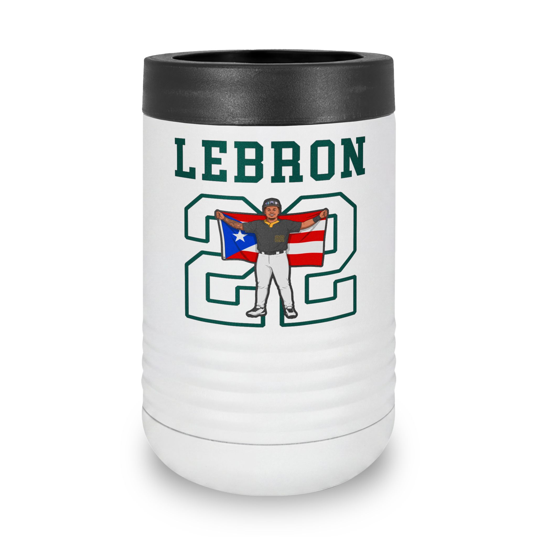 Stainless Can Cooler — character_shirsey in White