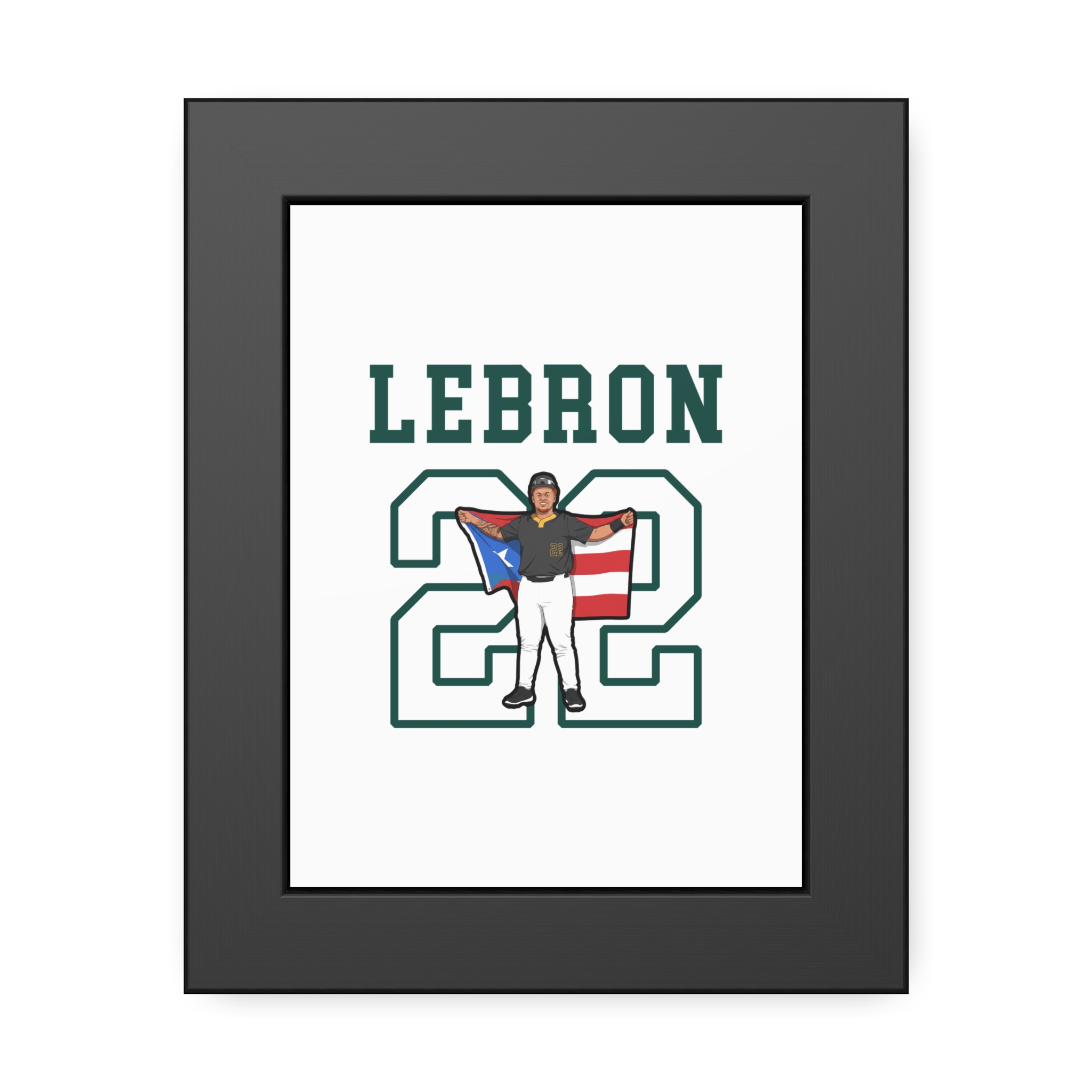 Framed Poster — character_shirsey in Black