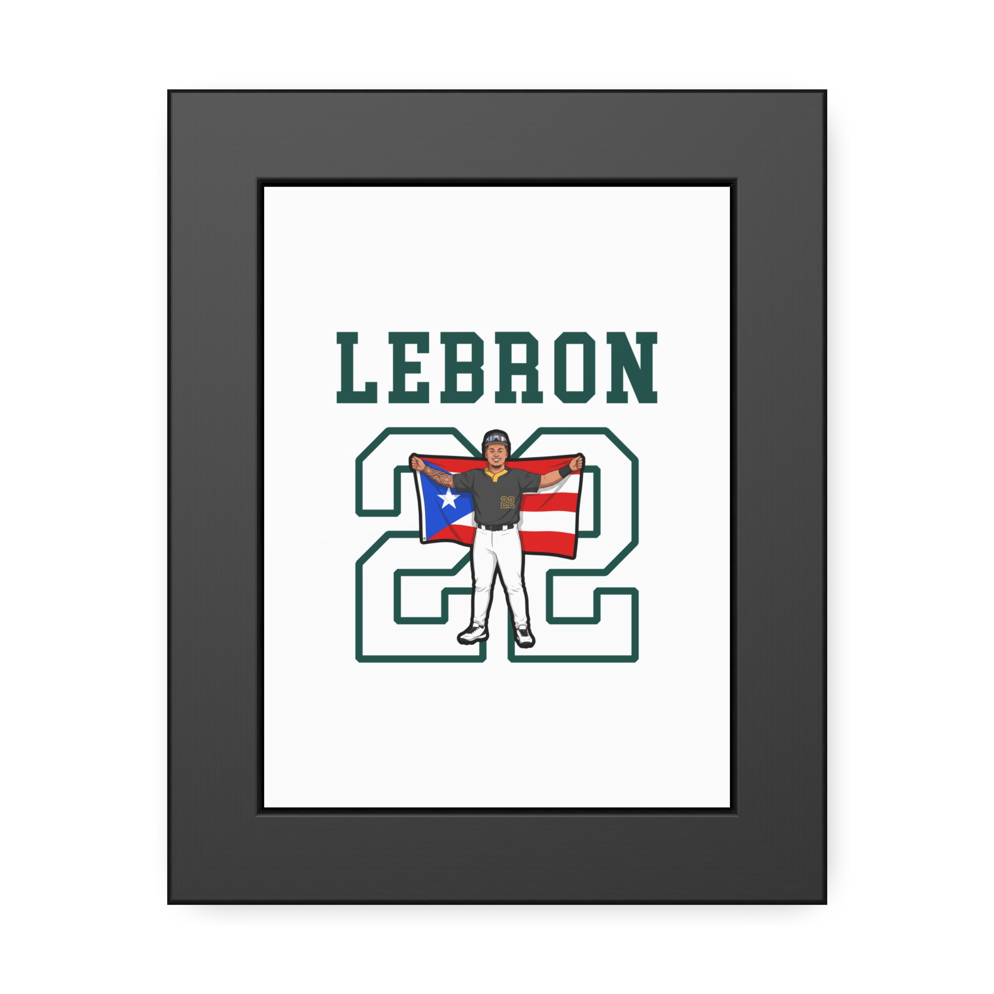 Framed Poster — character_shirsey in Black