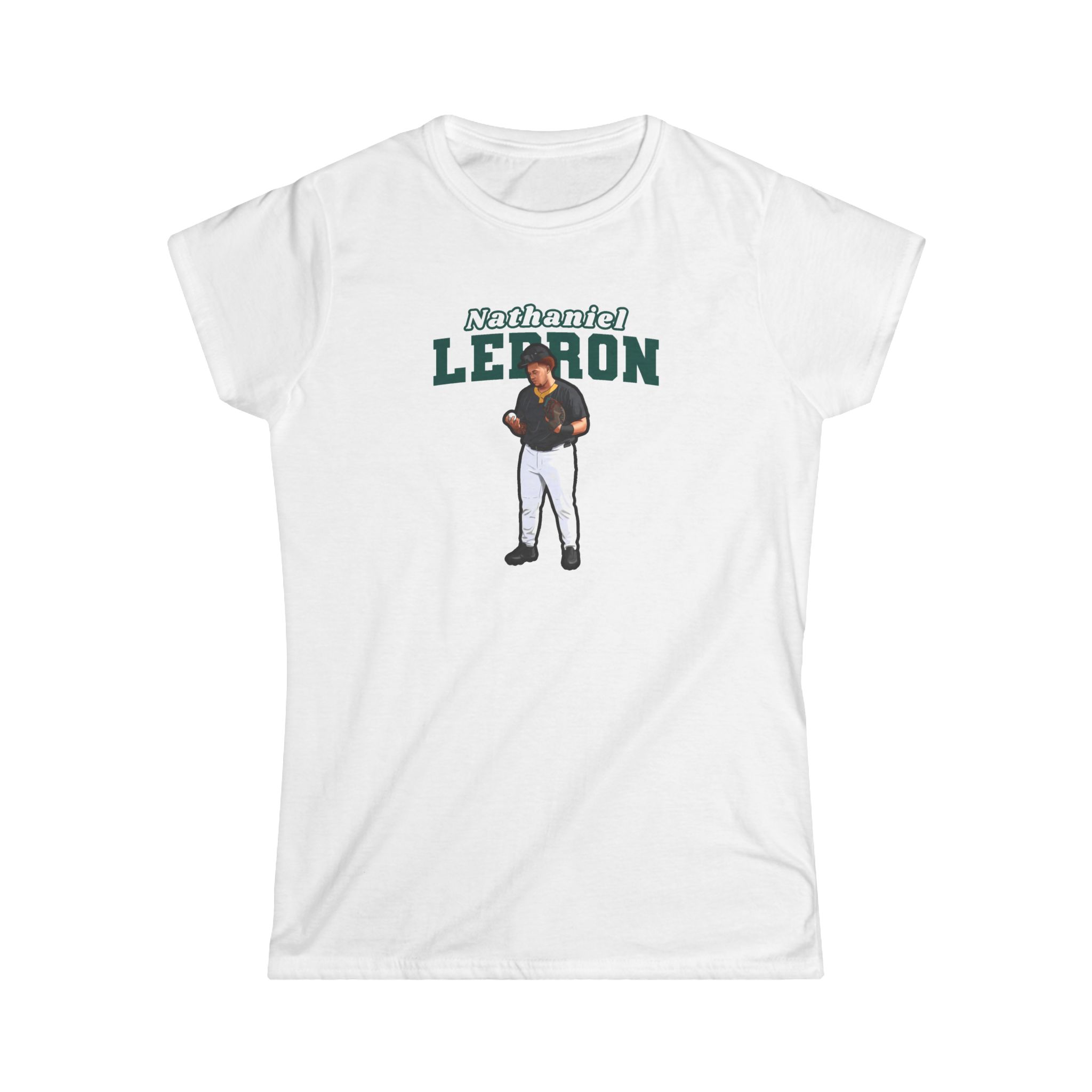 Women's Softstyle Tee — character_name_arch in White