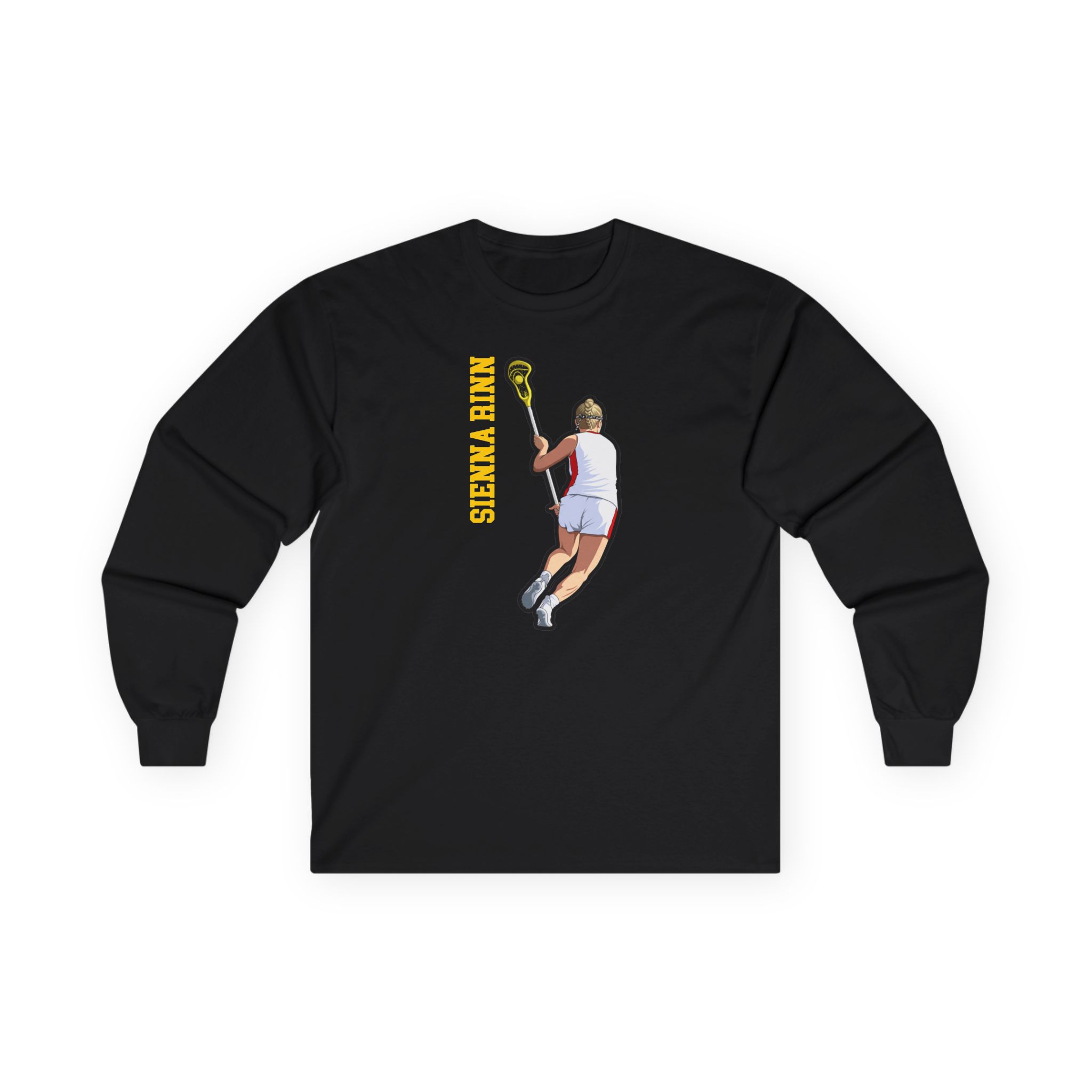 Long Sleeve Tee — character_name_vertical in Black