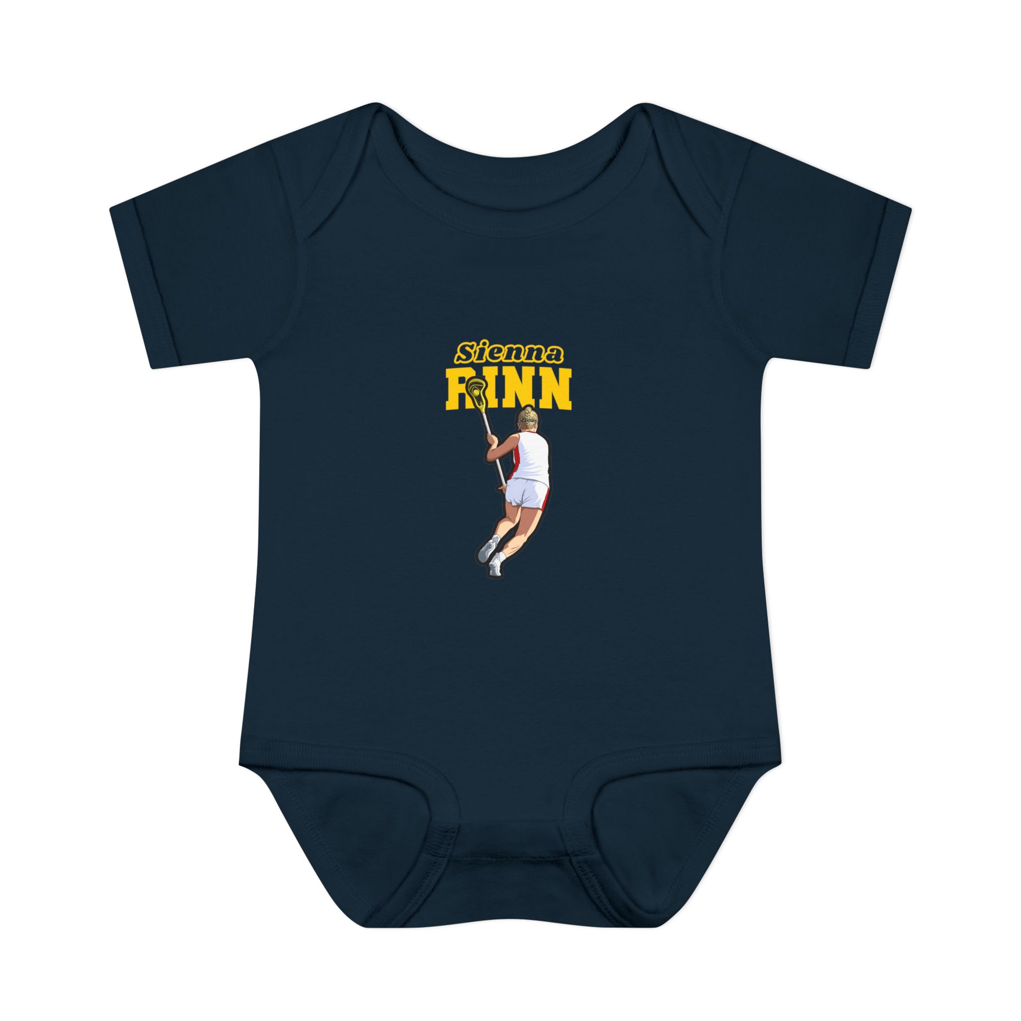 Baby Onesie — character_name_arch in Navy