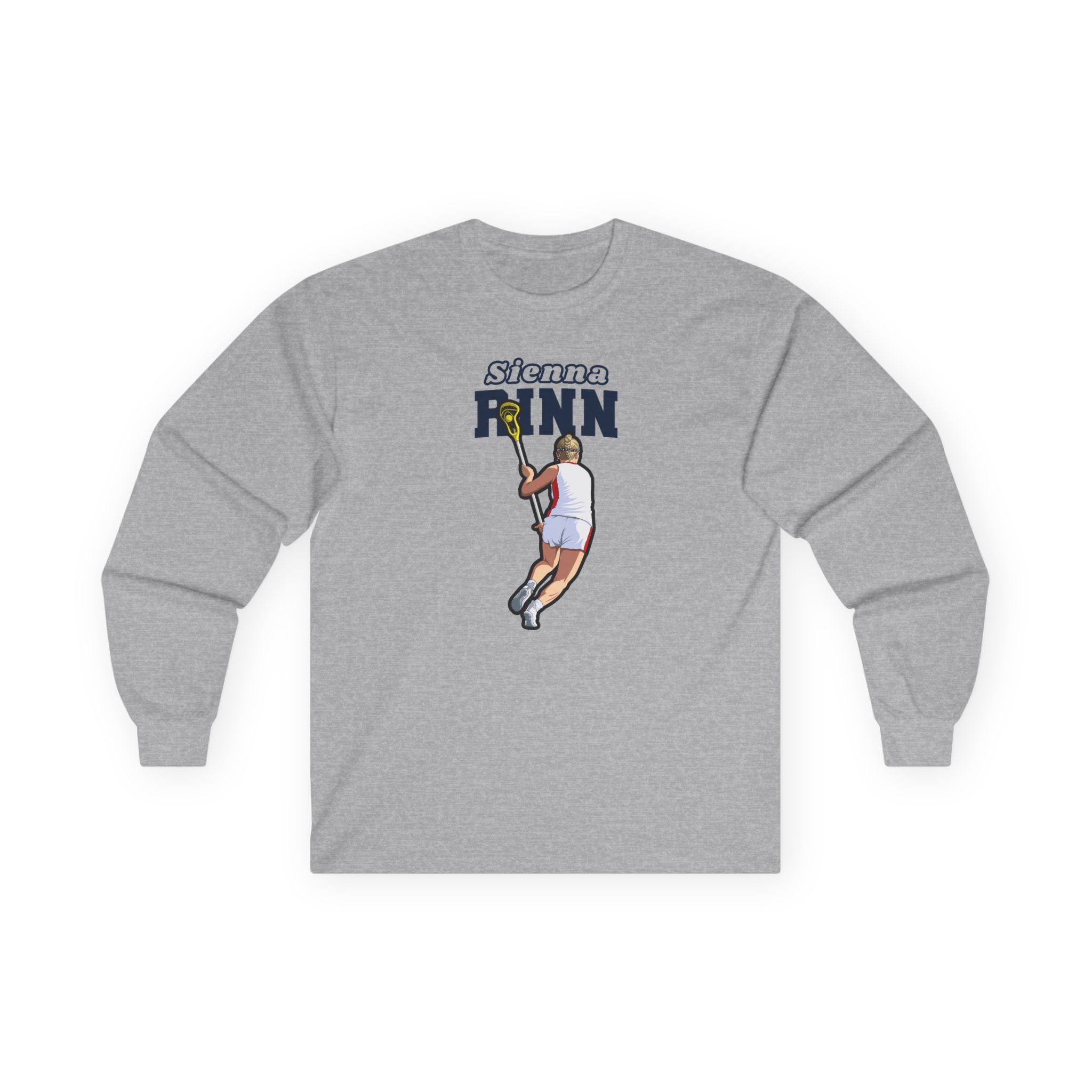 Long Sleeve Tee — character_name_arch in Grey