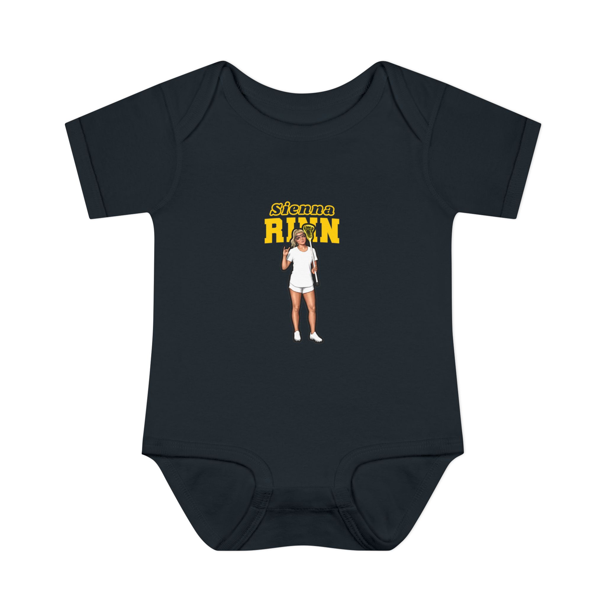 Baby Onesie — character_name_arch in Black