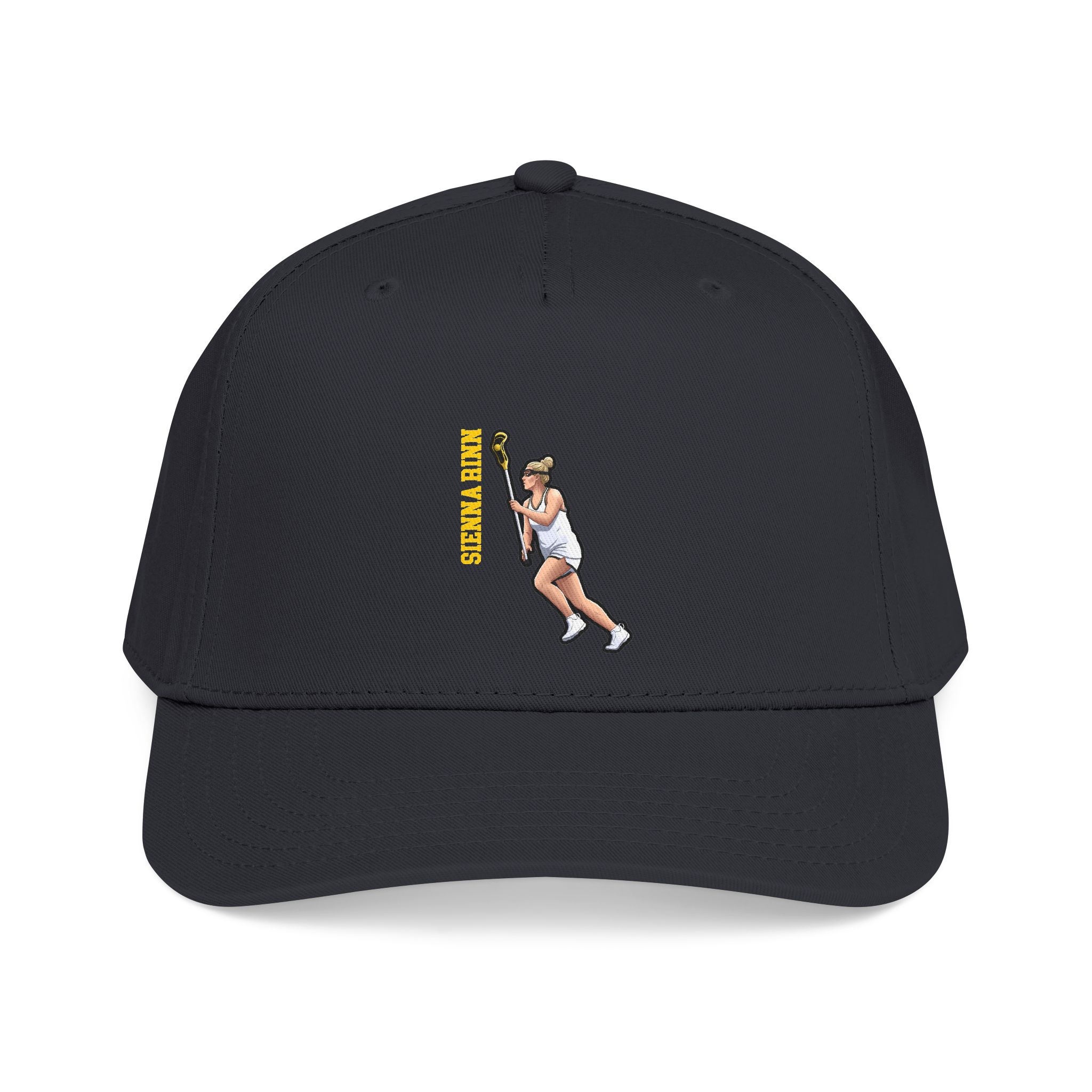 Baseball Cap — character_name_vertical in Black