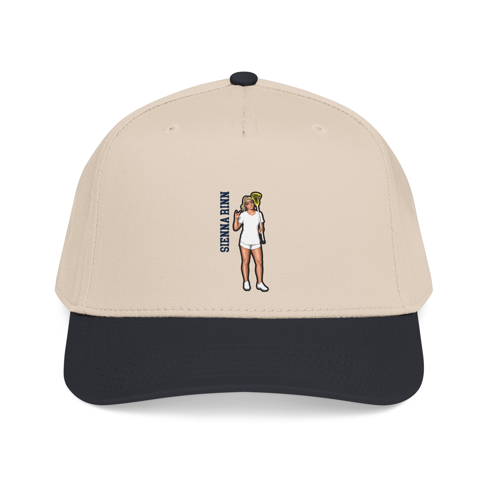 Baseball Cap — character_name_vertical in Black / Natural