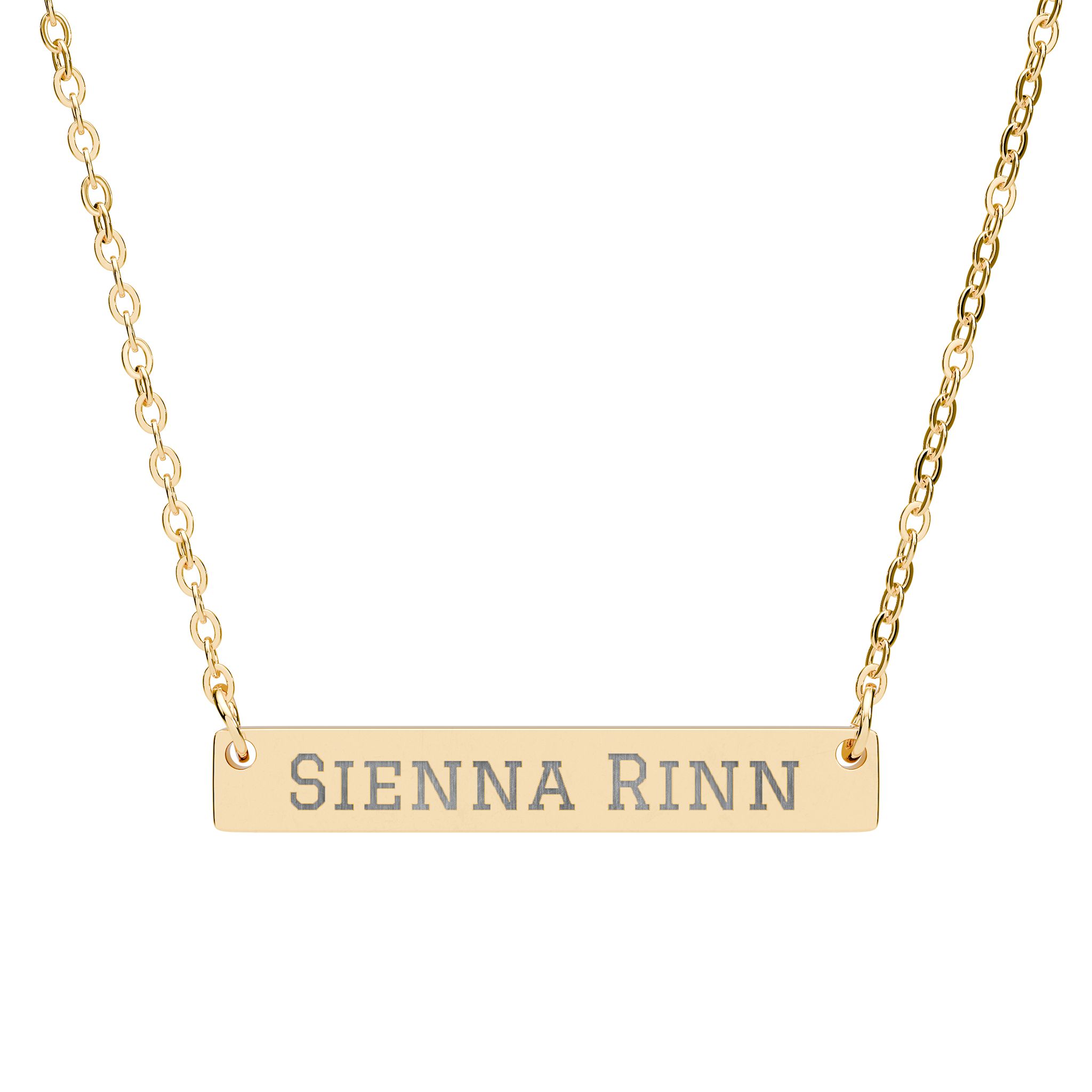 Engraved Bar Necklace — Classic in Gold