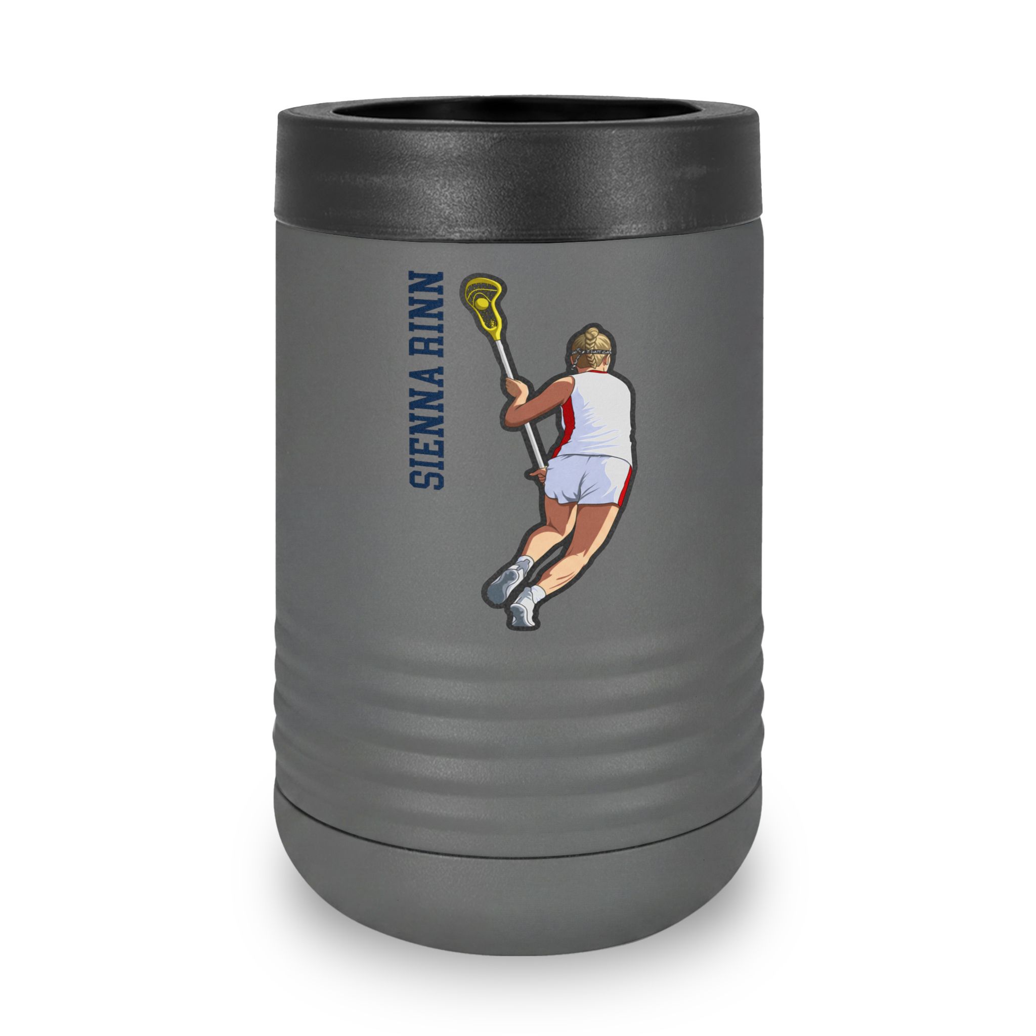 Stainless Can Cooler — character_name_vertical in Grey