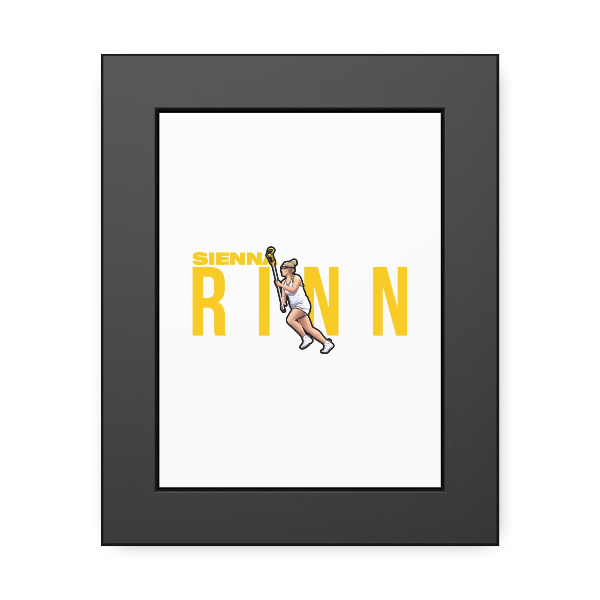 Framed Poster — character_player_name in Black