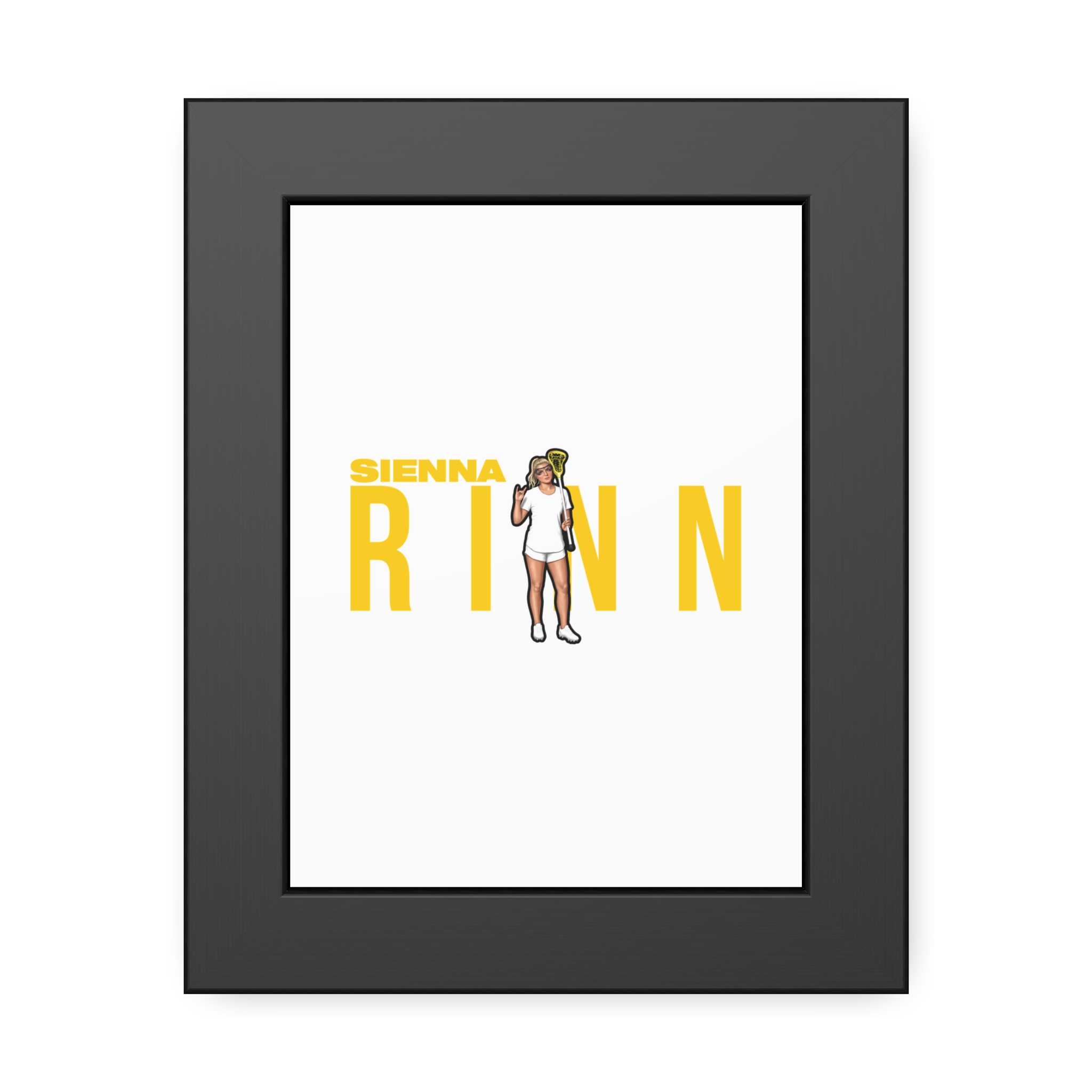 Framed Poster — character_player_name in Black