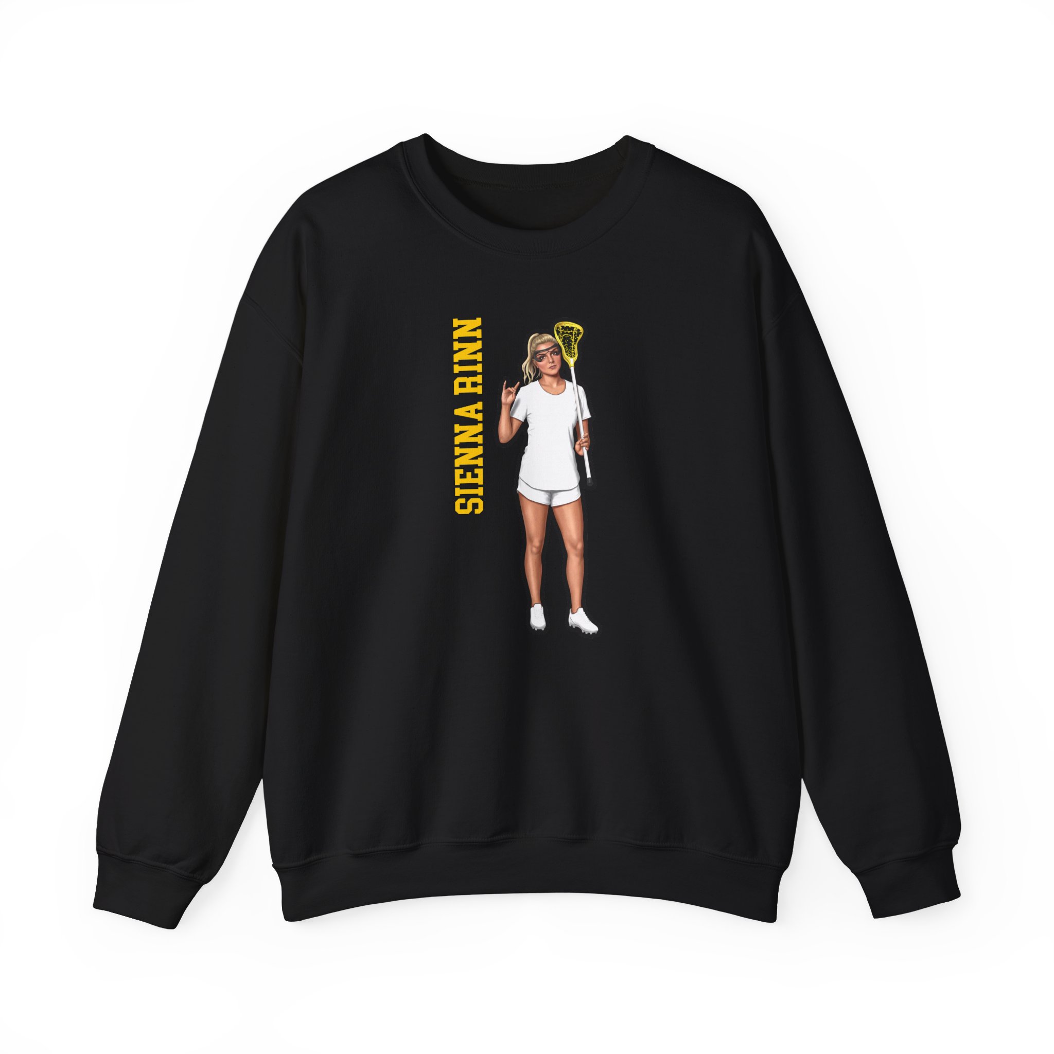 Crewneck Sweatshirt — character_name_vertical in Black