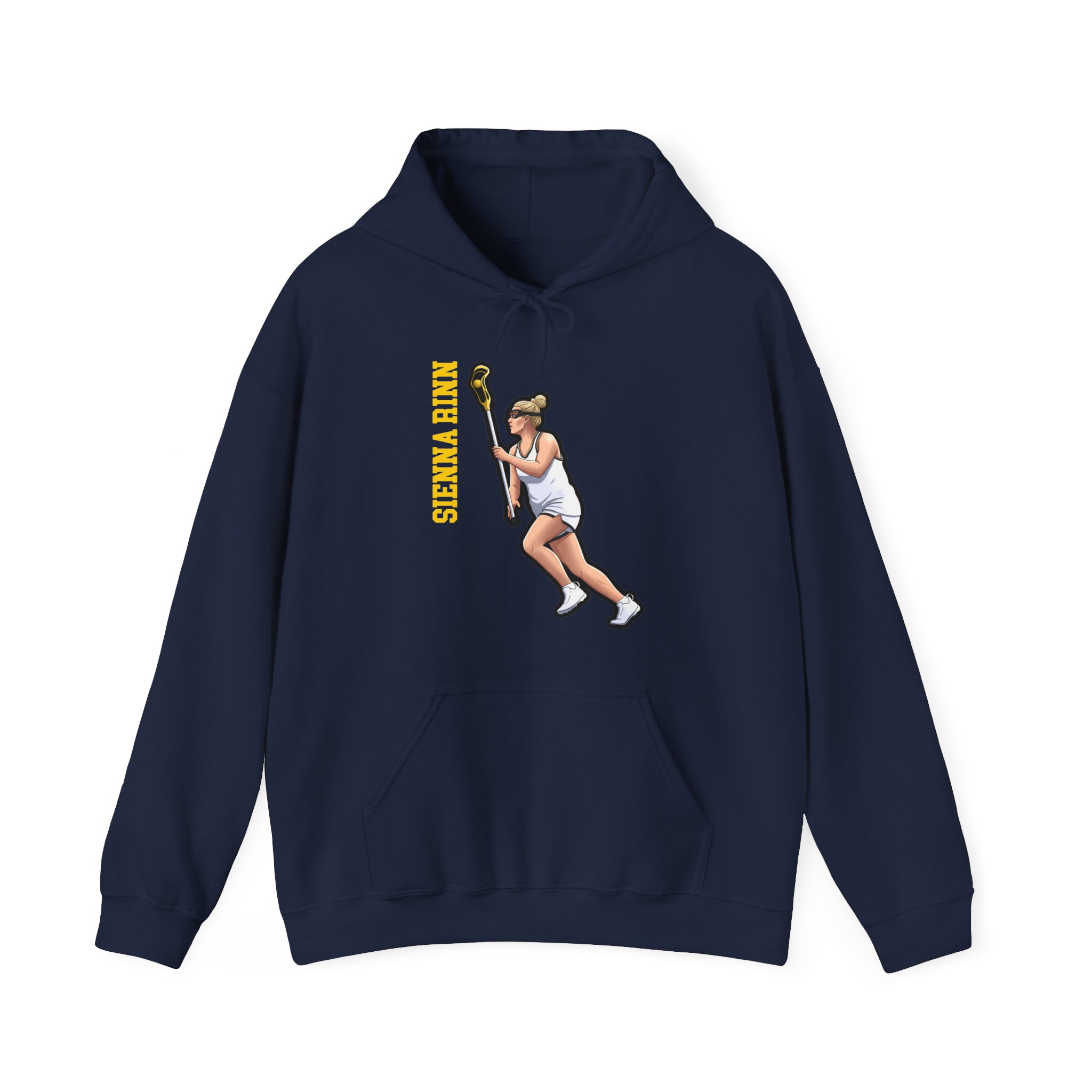 Hoodie — character_name_vertical in Navy