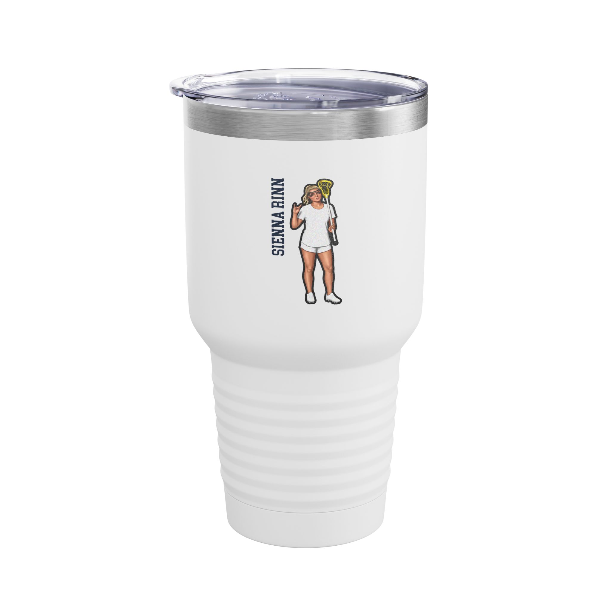30oz Tumbler — character_name_vertical in White