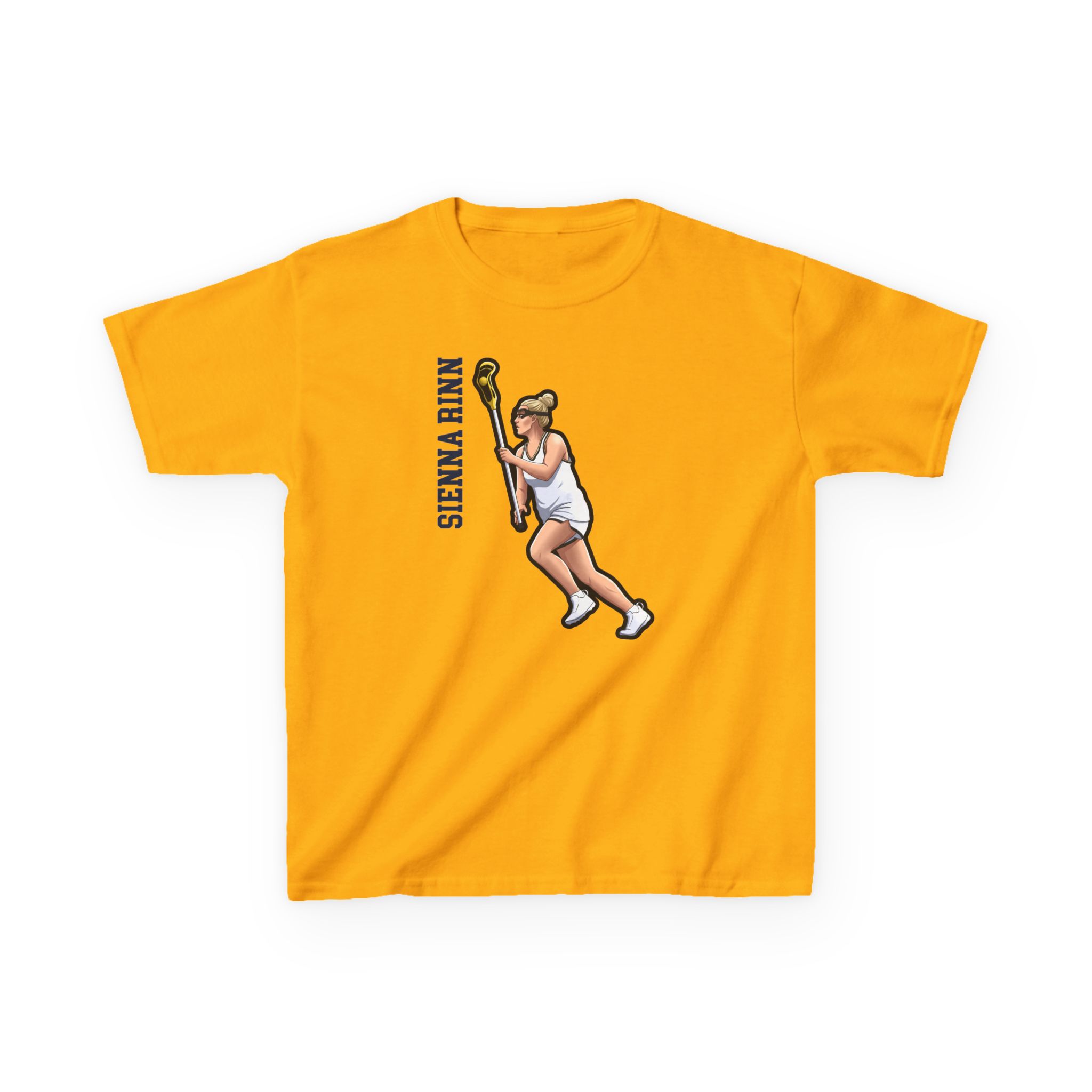 Youth Tee — character_name_vertical in Gold
