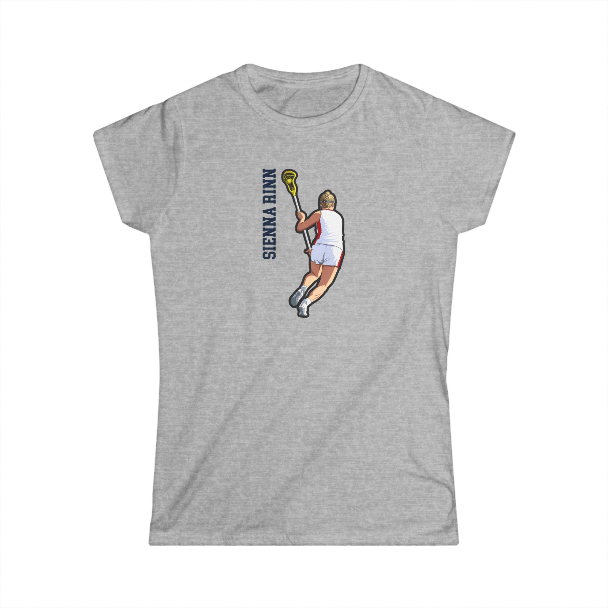Women's Softstyle Tee — character_name_vertical in Grey