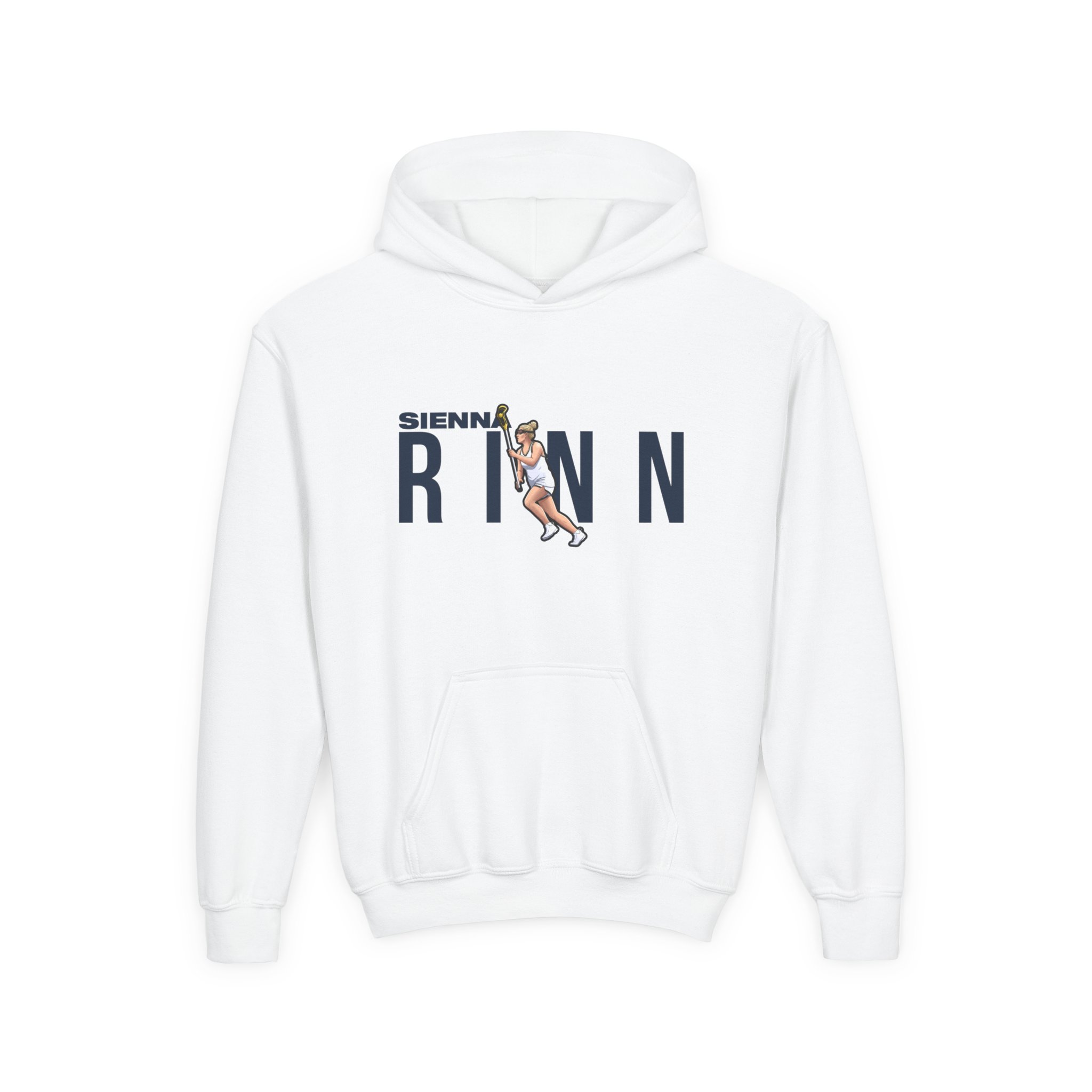 Youth Hoodie — character_player_name in White