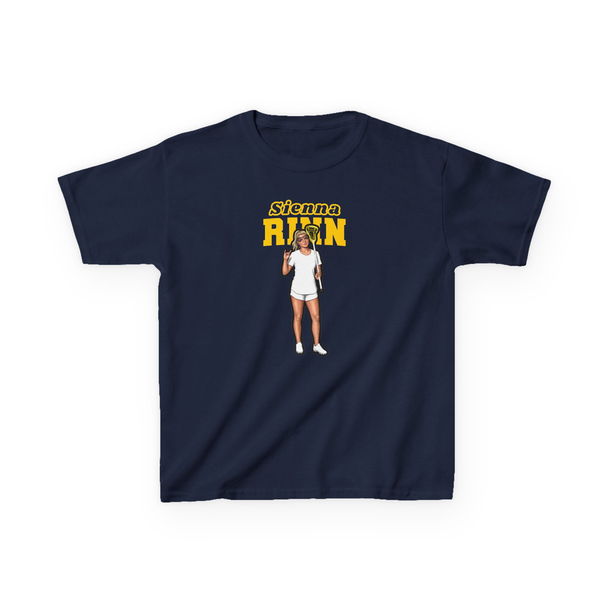 Youth Tee — character_name_arch in Navy