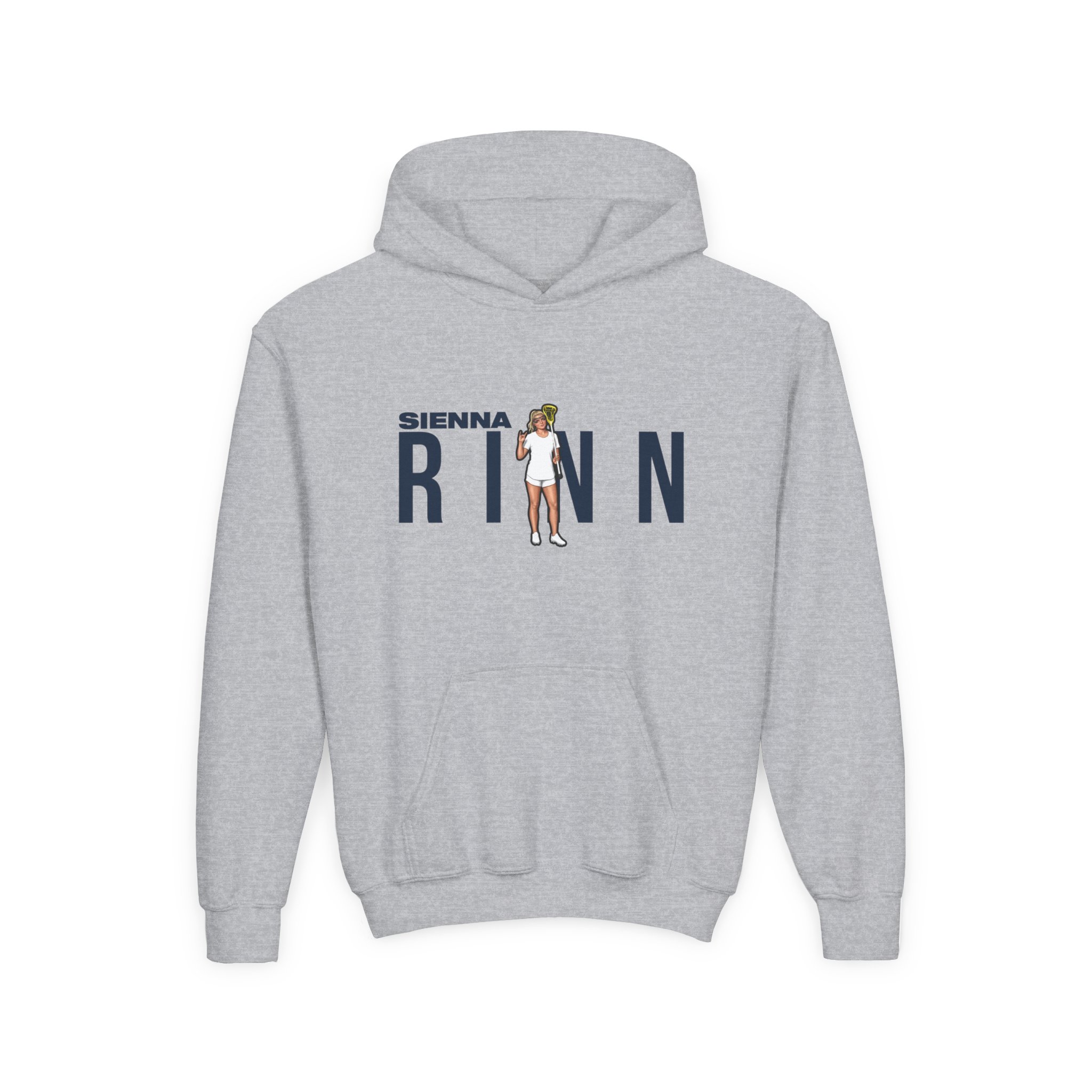 Youth Hoodie — character_player_name in Grey