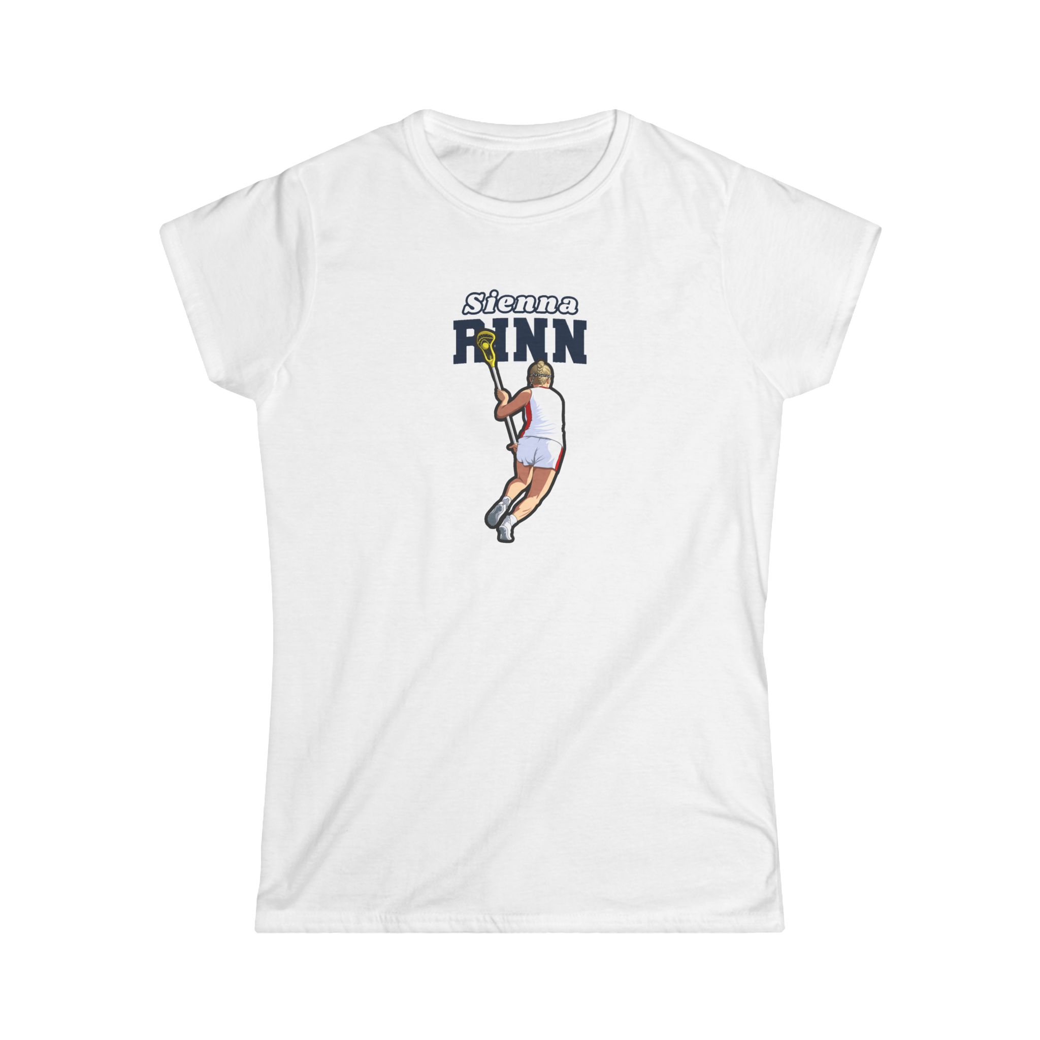Women's Softstyle Tee — character_name_arch in White